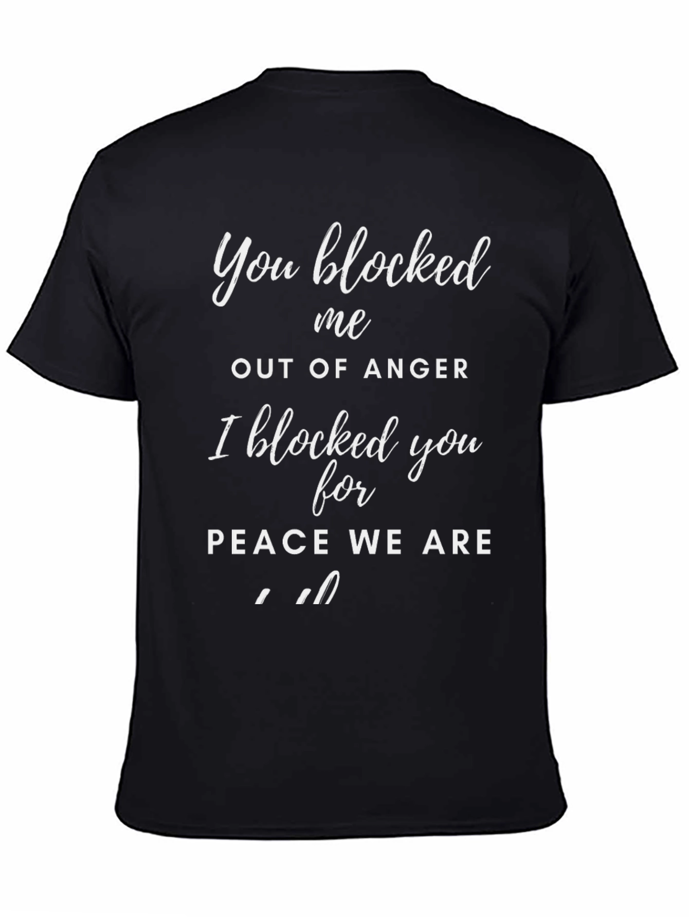 Black Funny Blocked for Peace T-Shirt view 4