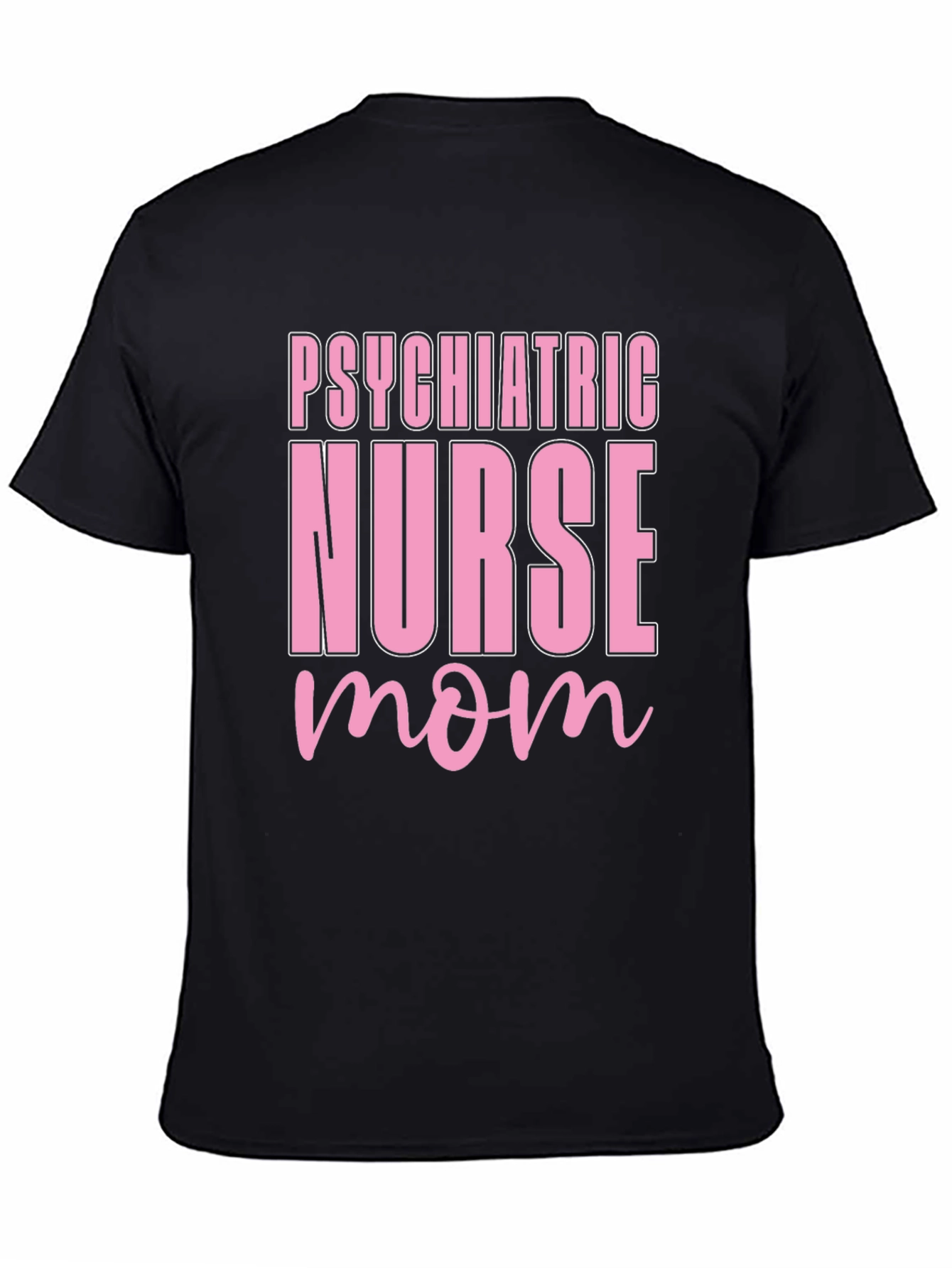 Black Psychiatric Nurse Mom Black T-Shirt view 4