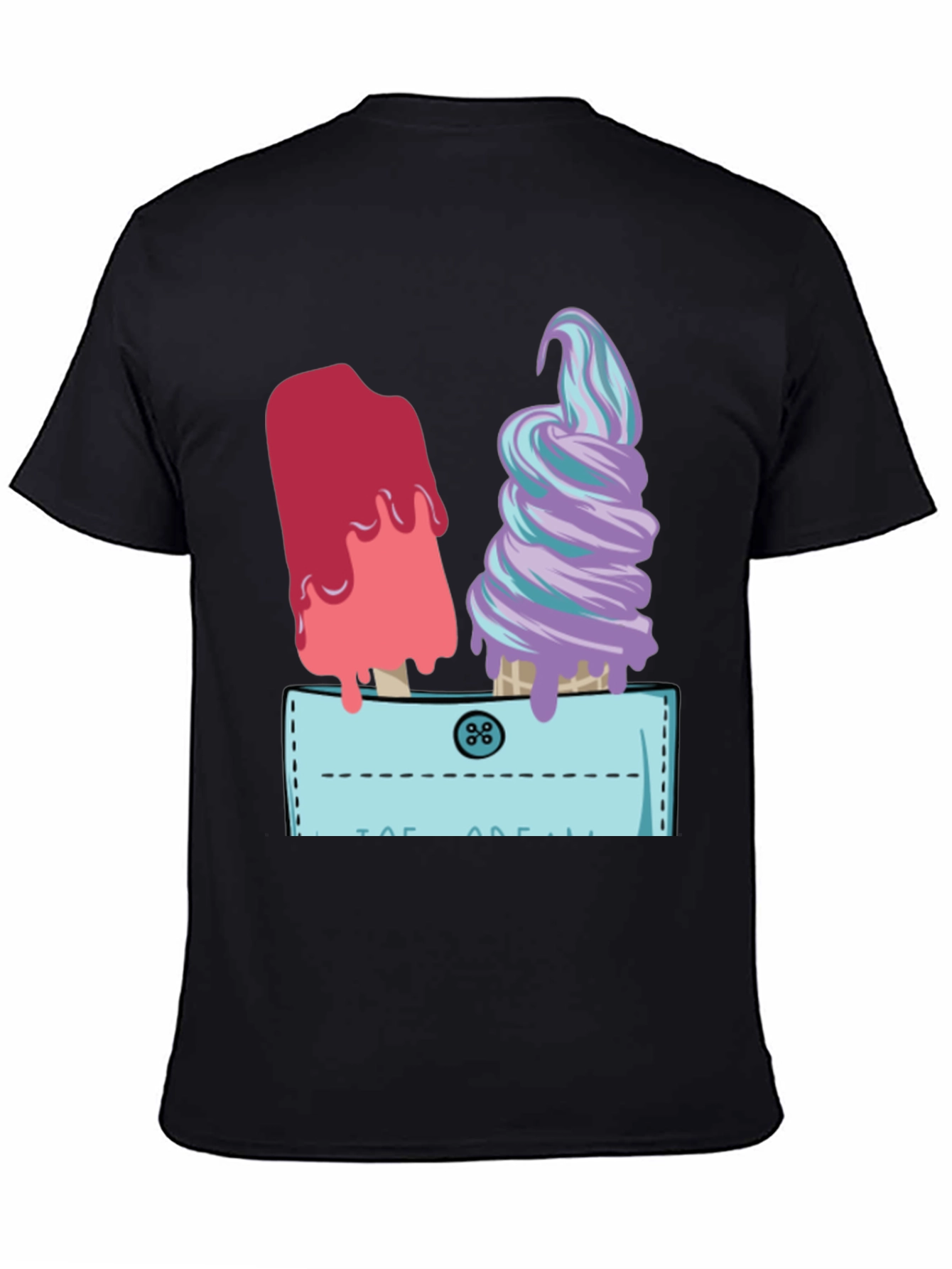 Black Ice Cream Pocket Graphic Tee view 4