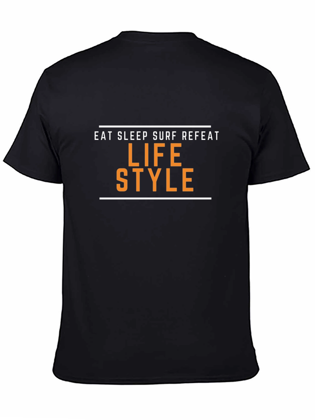 Black Eat Sleep Surf Repeat Lifestyle T-Shirt view 4