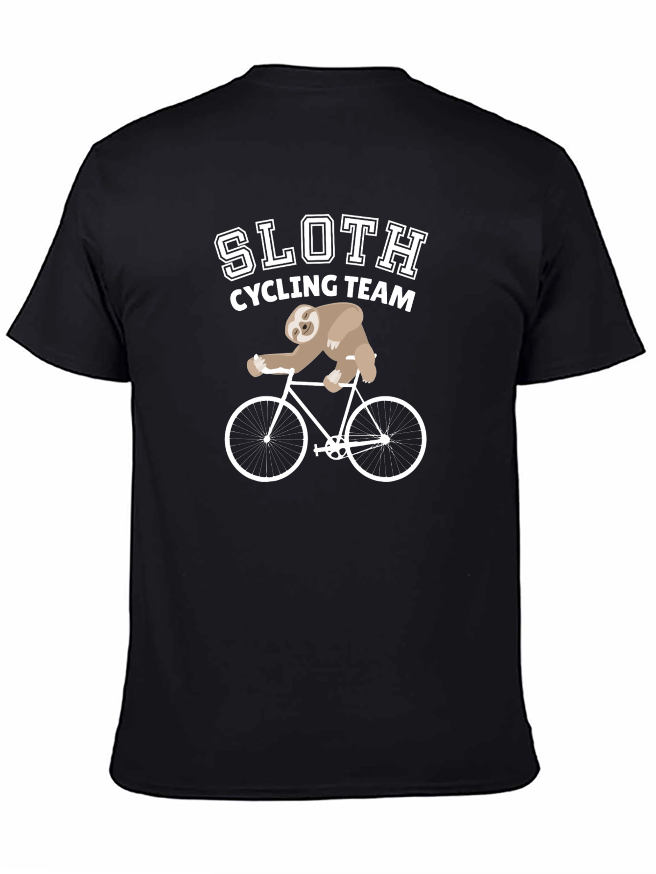 Black Sloth Cycling Team Black T-Shirt view 4