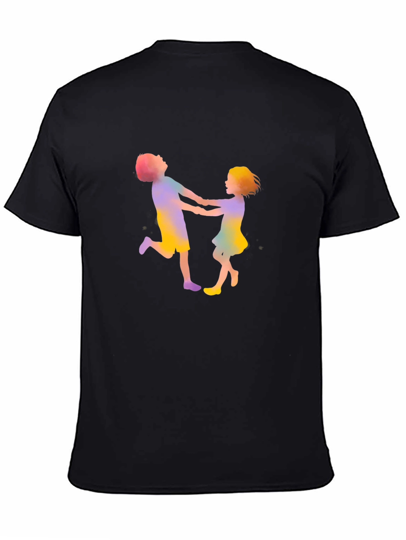 Black Colorful Kids Graphic Black Tee view 4