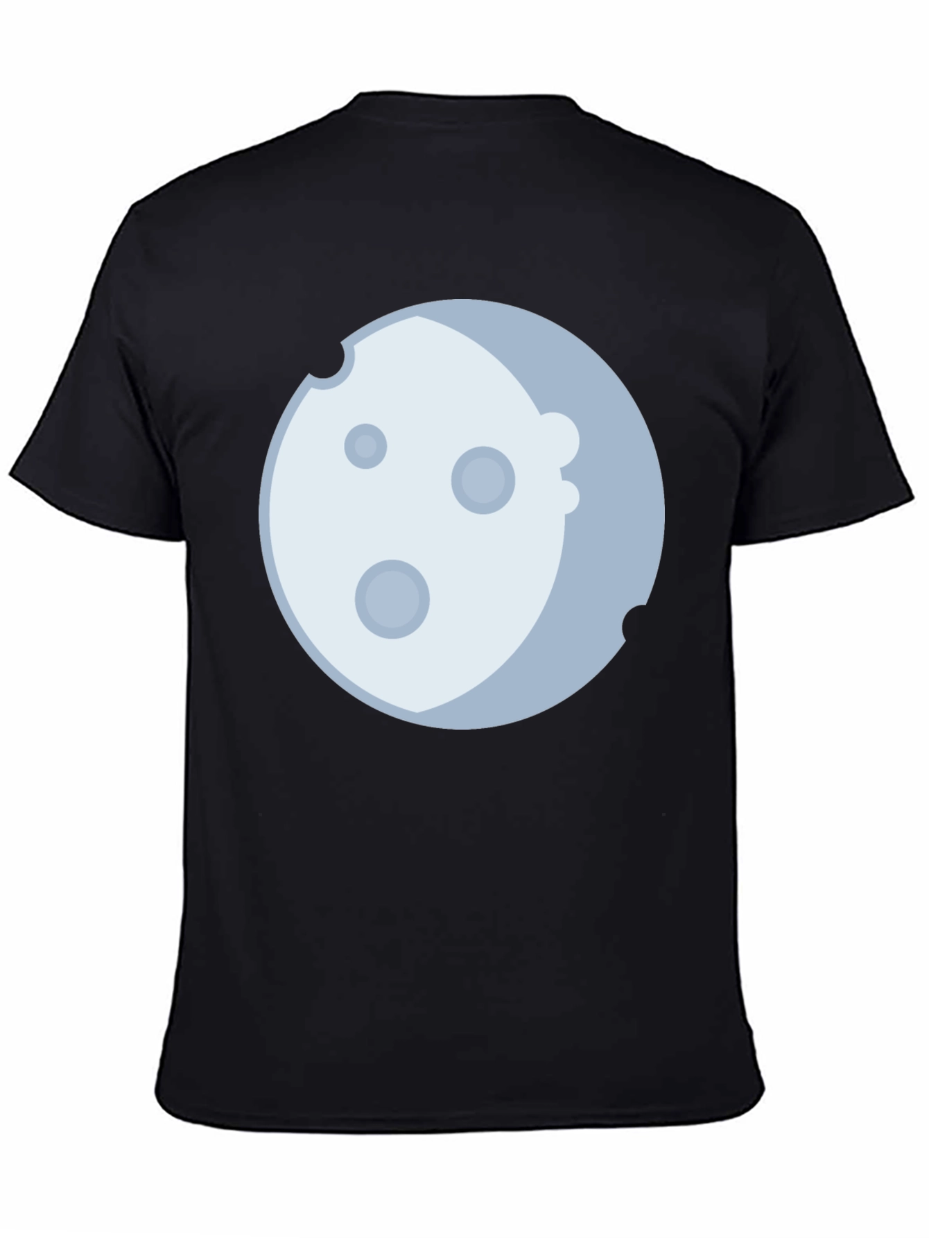 Black Lunar Graphic Tee - Black Cotton Blend, Moon Design view 4