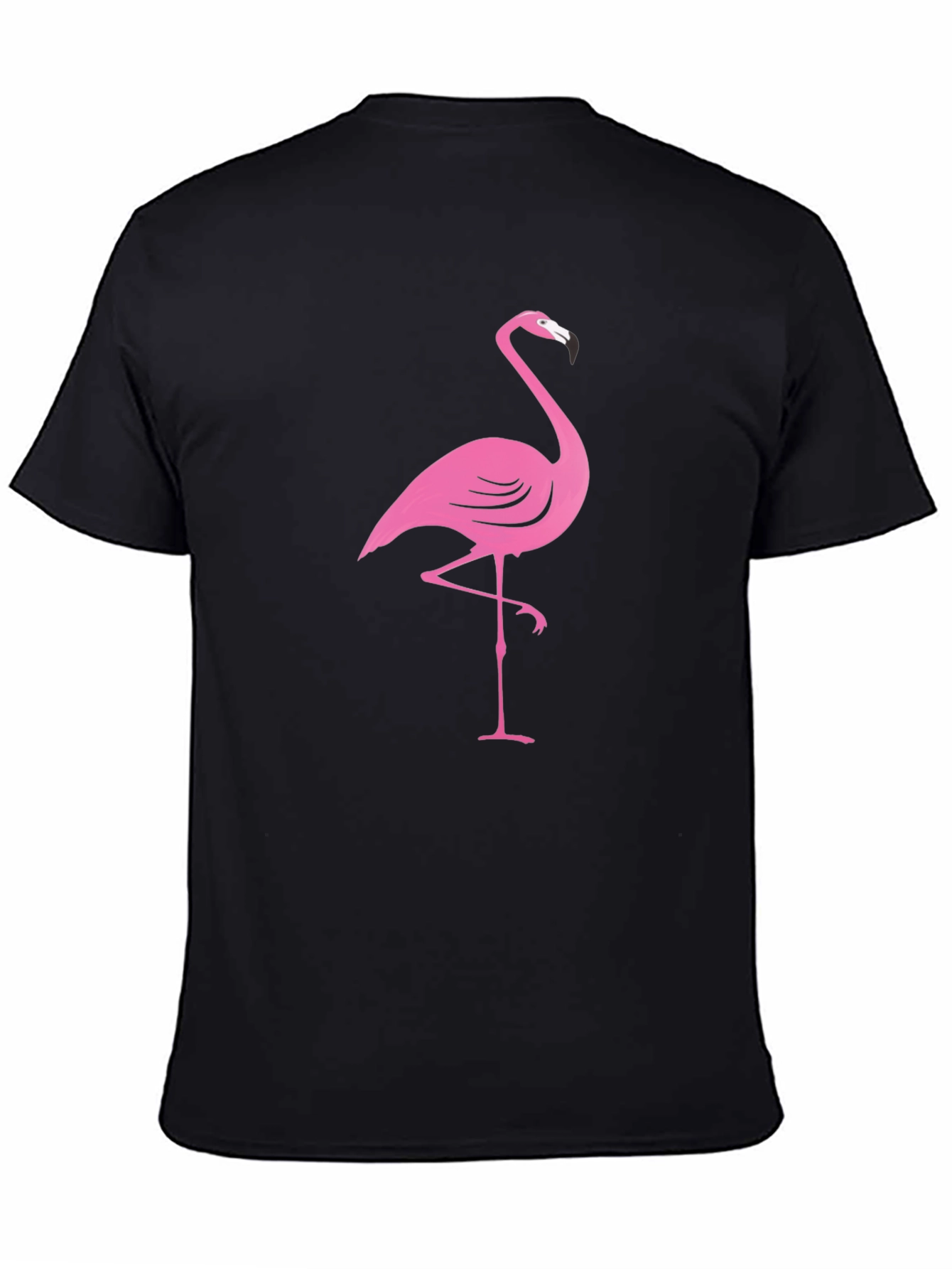 Black Pink Flamingo Black T-Shirt view 4