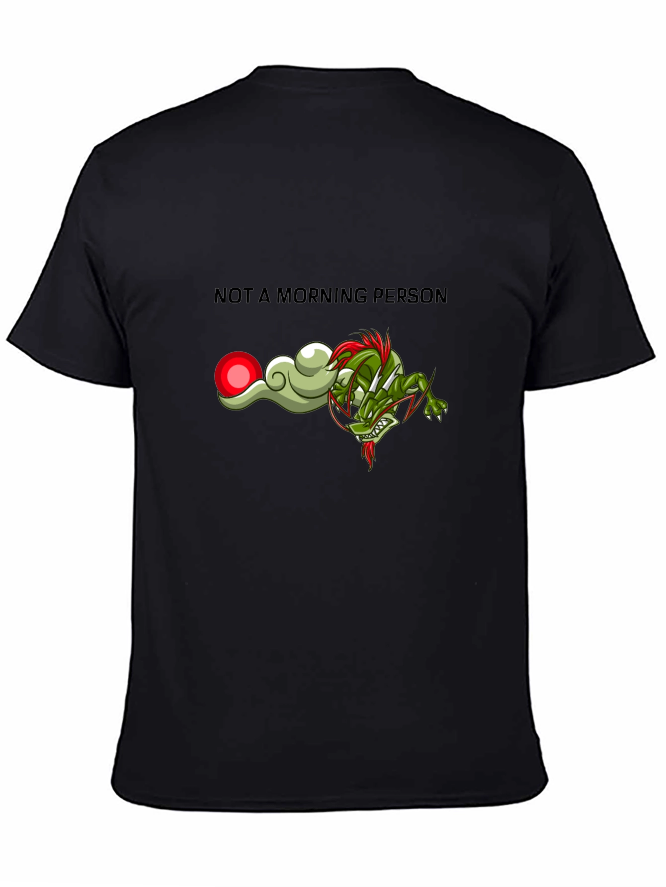 Black Not a Morning Person Dragon Graphic Tee view 4
