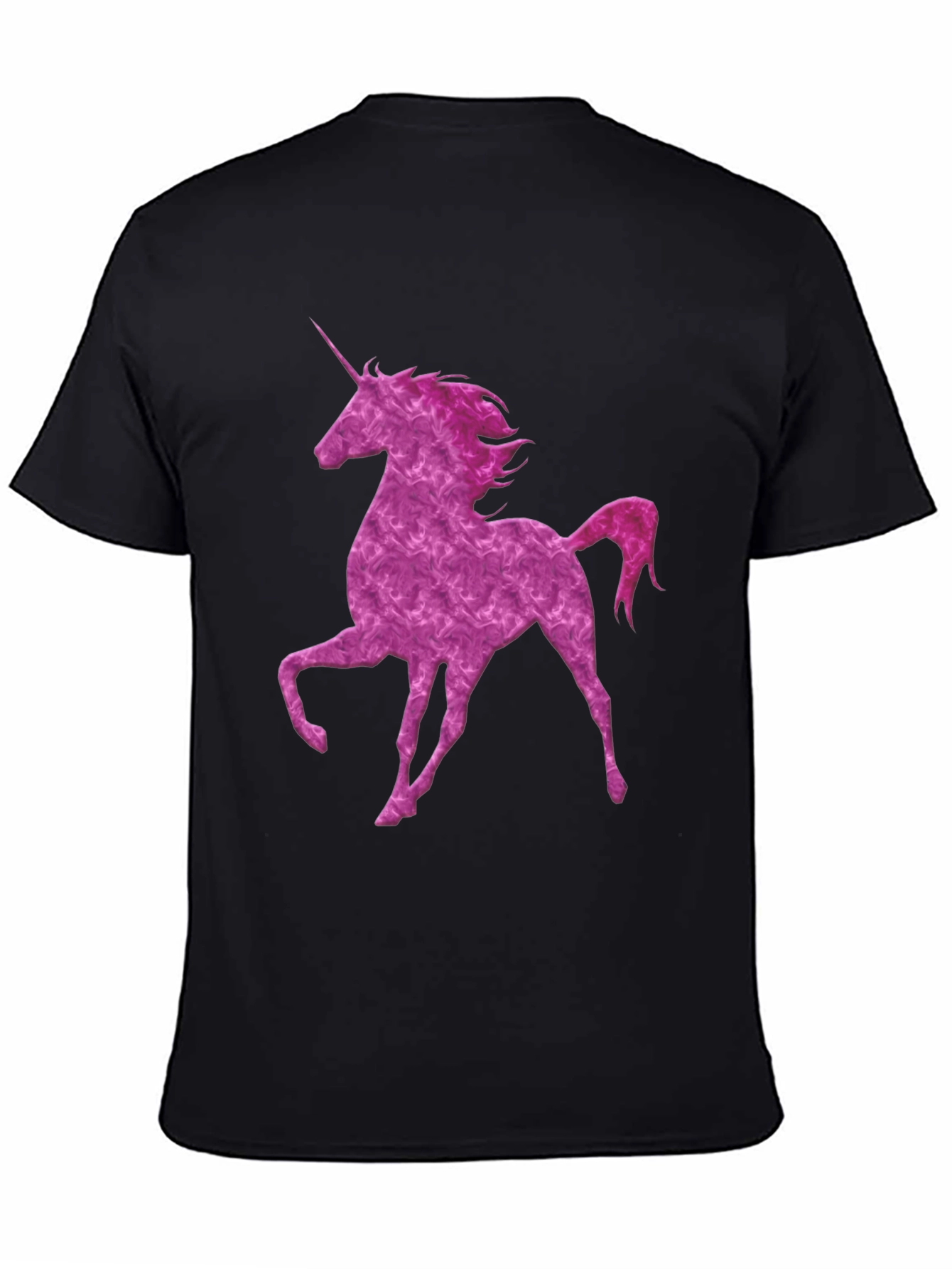 Black Unicorn Graphic Print Crew Neck Men's T-Shirt view 4