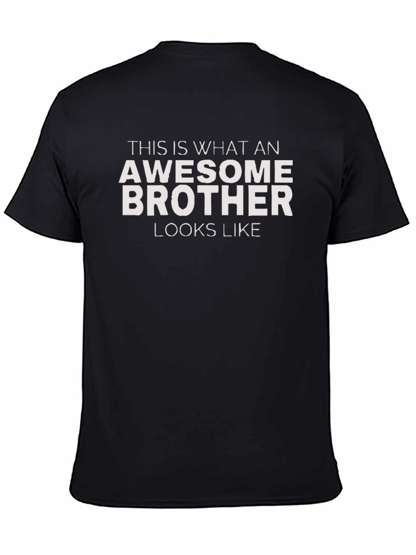 Black Awesome Brother Graphic T-Shirt - Black Crew Neck Tee view 4
