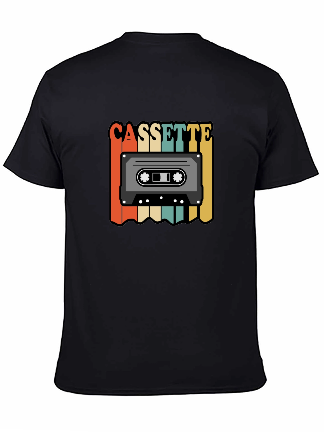 Black Retro Cassette Tape Graphic Tee view 4