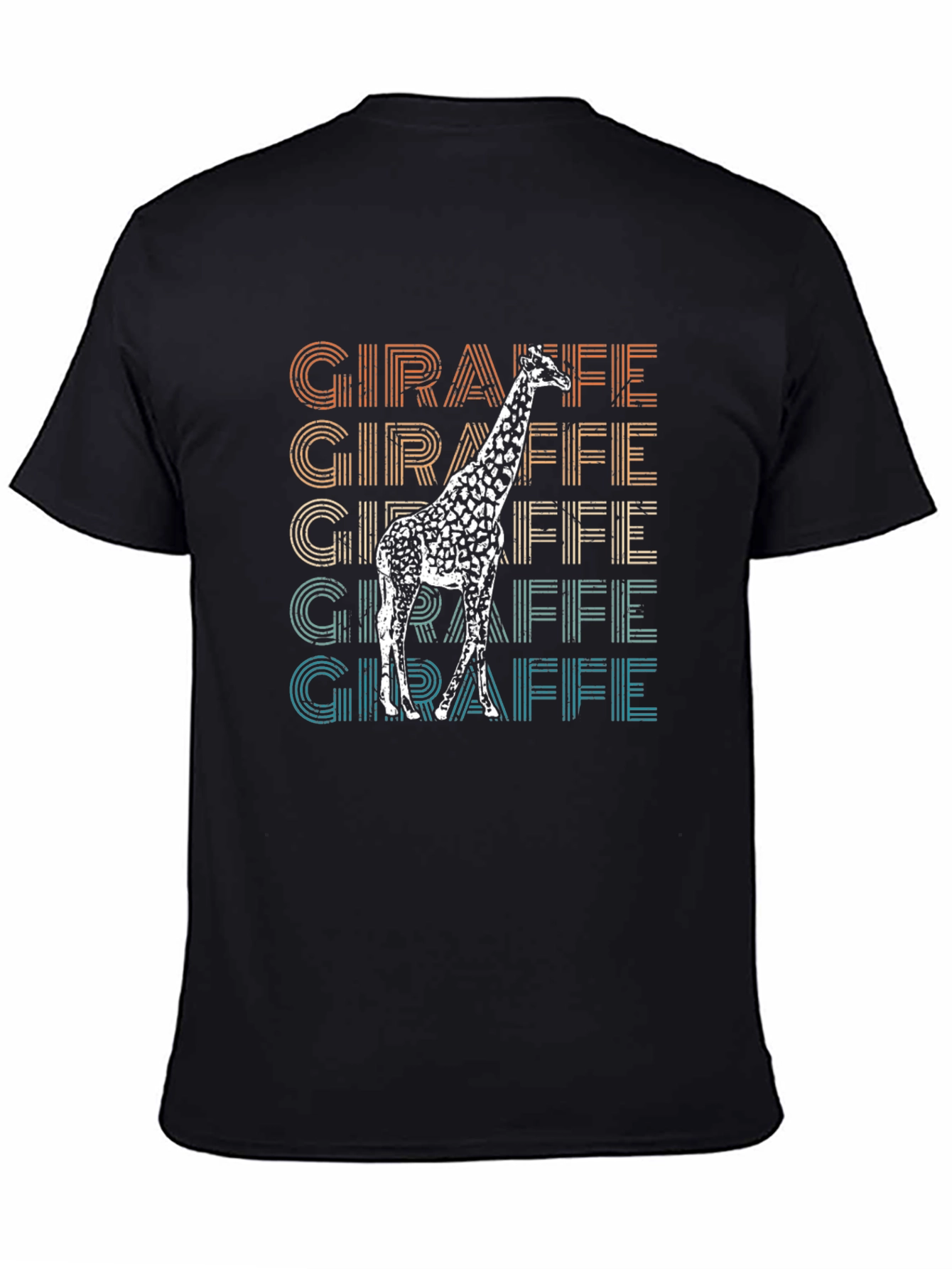 Black Retro Giraffe T-Shirt - Animal Lover Tee view 4