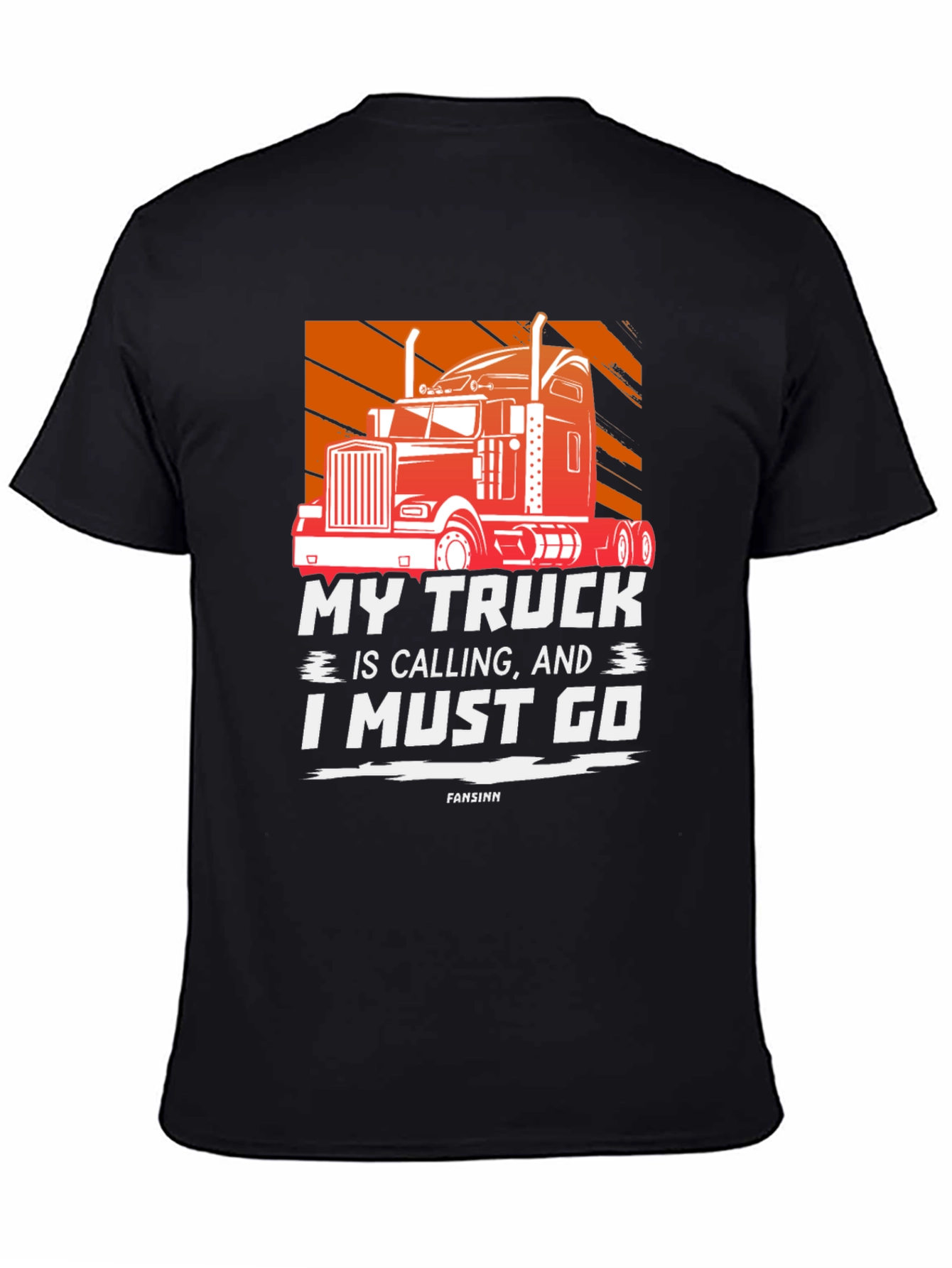 Black My Truck is Calling Men's Graphic T-Shirt view 4