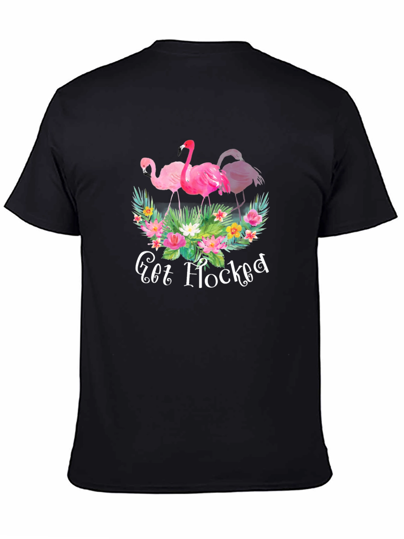 Black Get Flocked Flamingo Graphic T-Shirt view 4