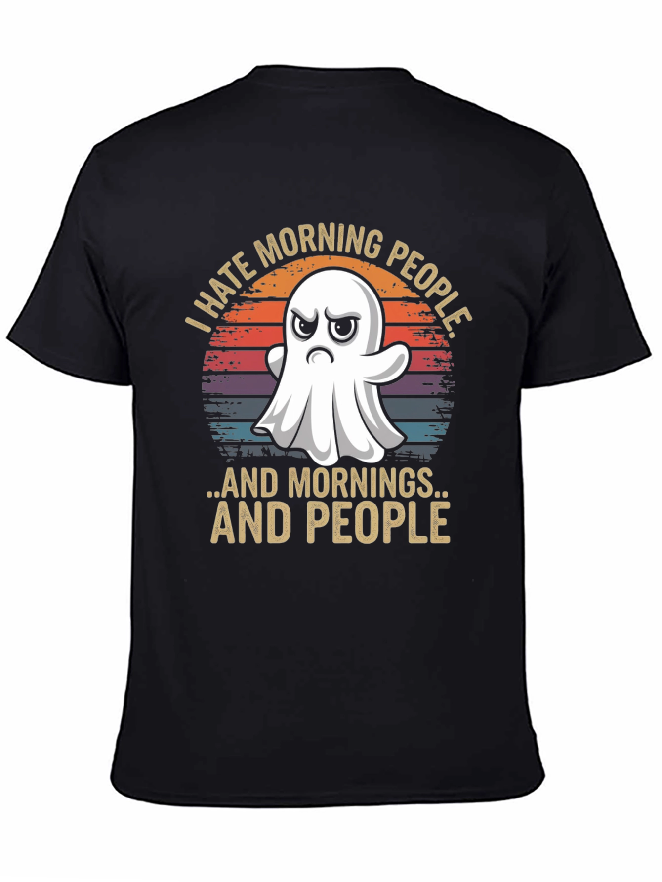 Black I Hate Morning People T-Shirt view 4