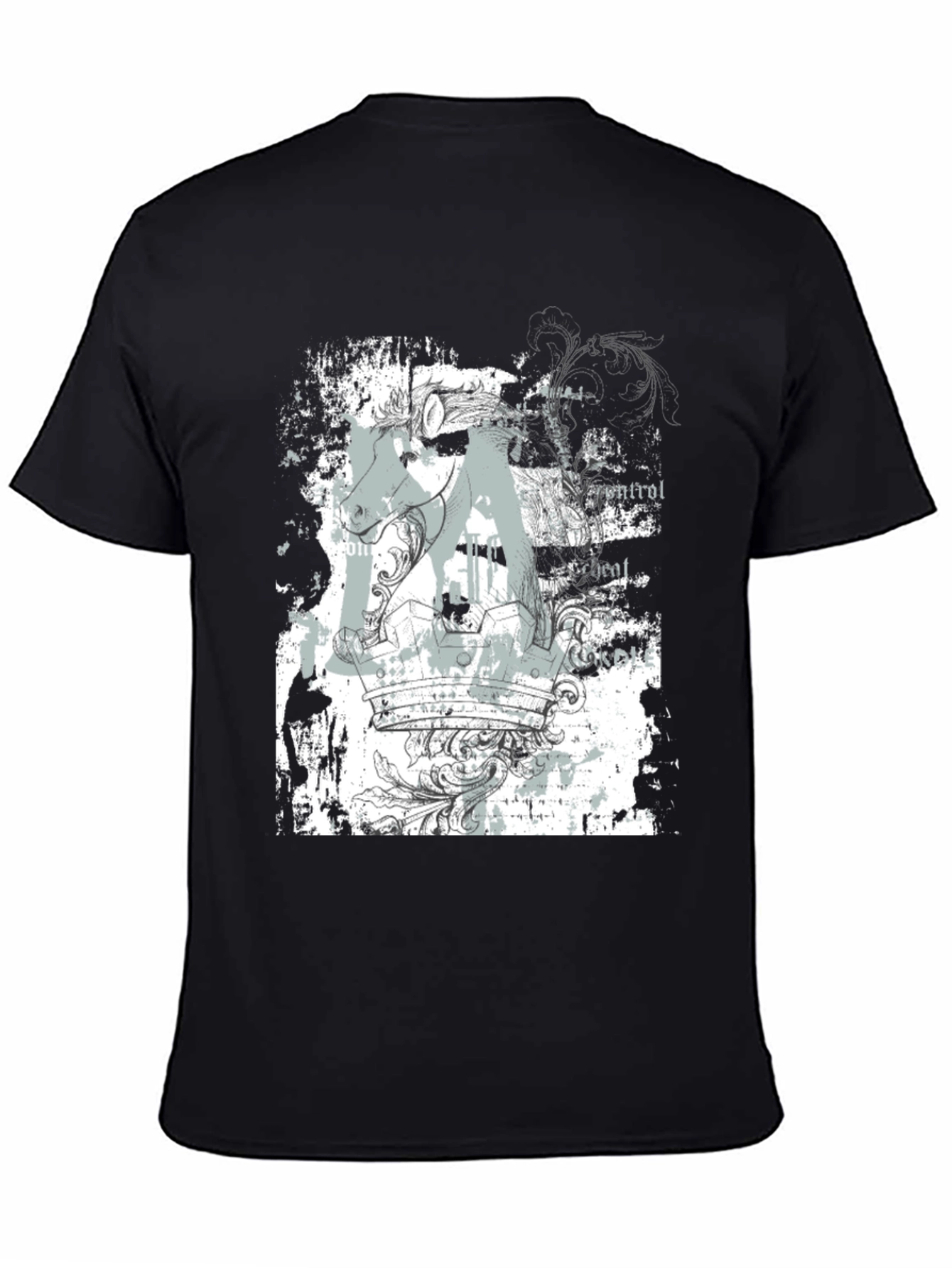 Black Abstract Graphic Print Black T-Shirt view 4