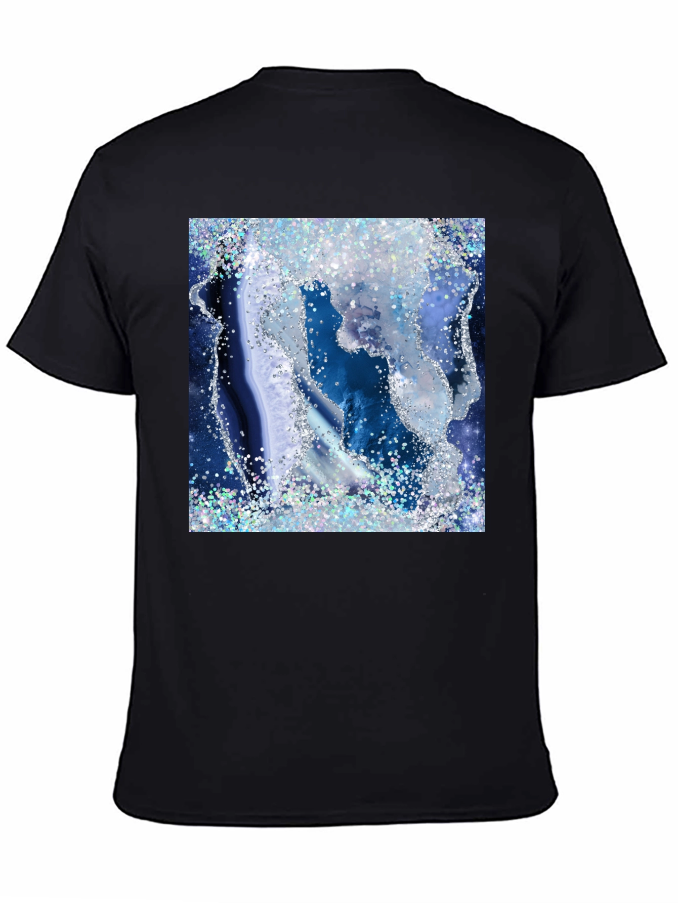 Black Blue Geode Glitter Graphic Tee view 4
