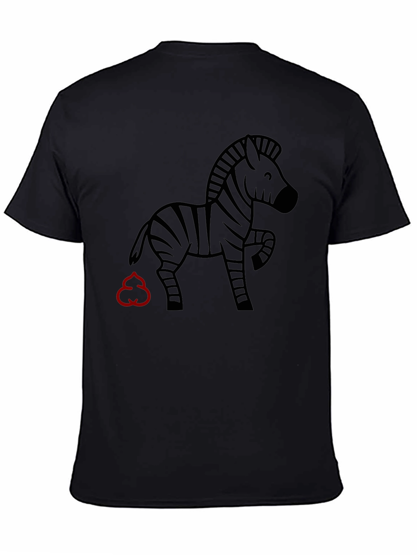 Black Funny Zebra Graphic Black T-Shirt view 4