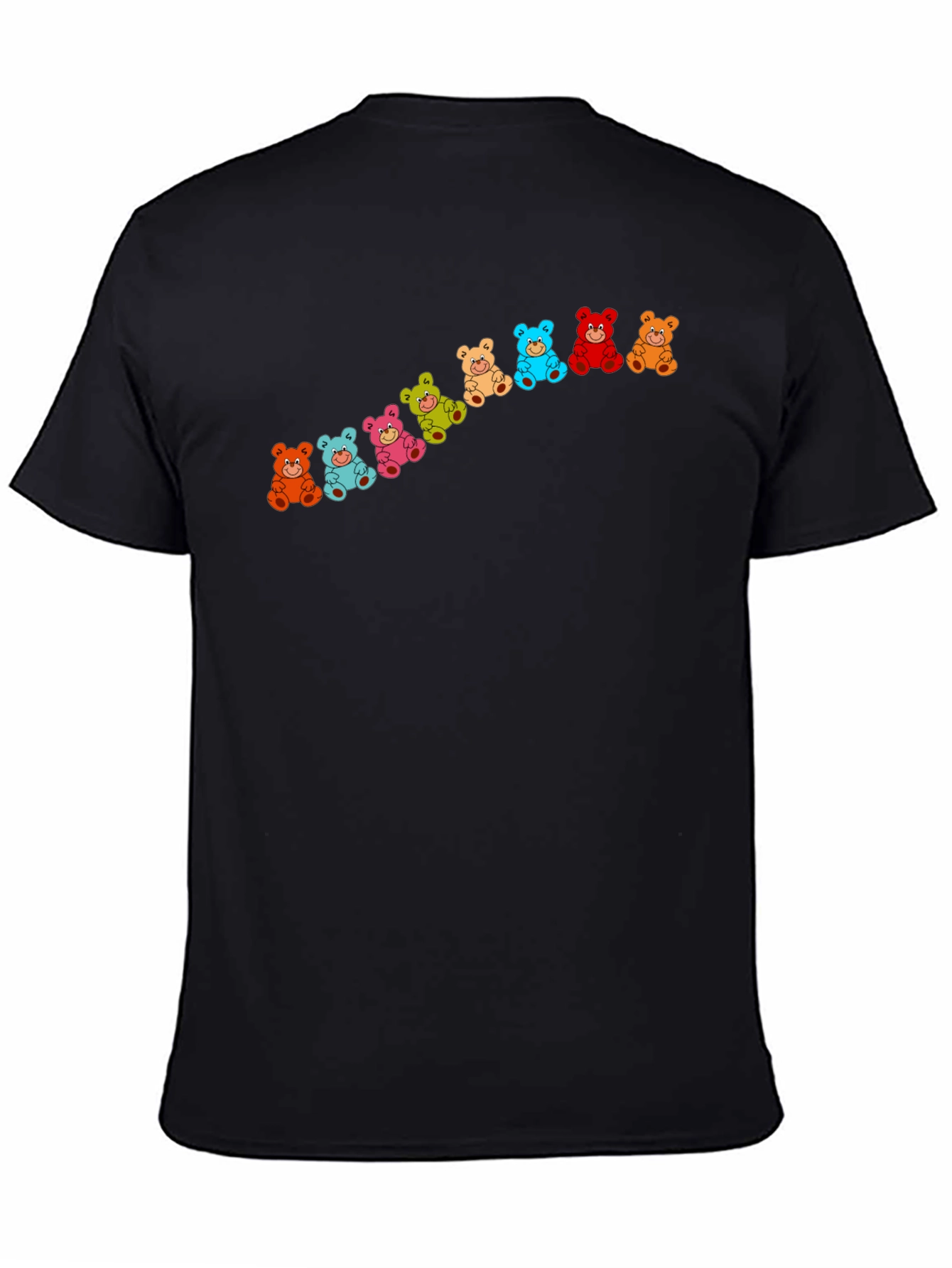 Black Colorful Gummy Bears Black T-Shirt view 4