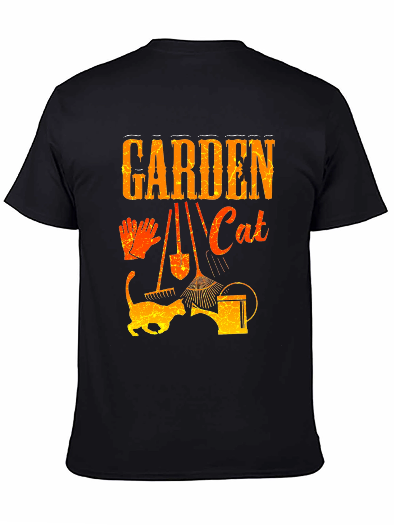 Black Garden Cat T-Shirt - Gardening Lover Tee view 4