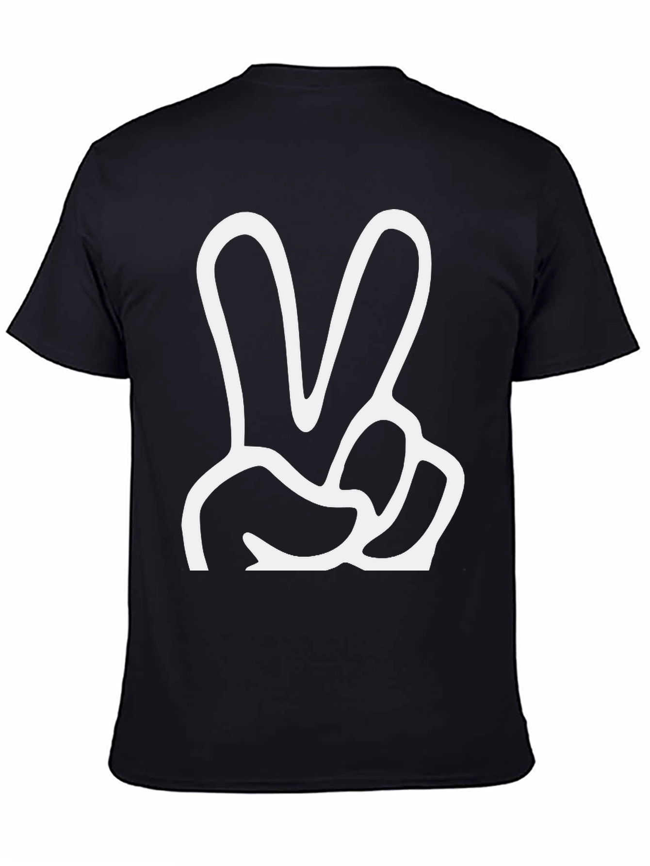 Black Peace Sign Graphic Tee - Classic Comfort view 4