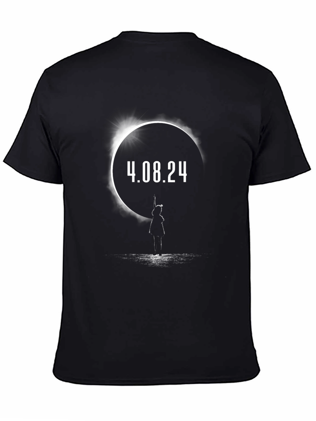 Black Total Solar Eclipse 4.08.24 T-Shirt view 4