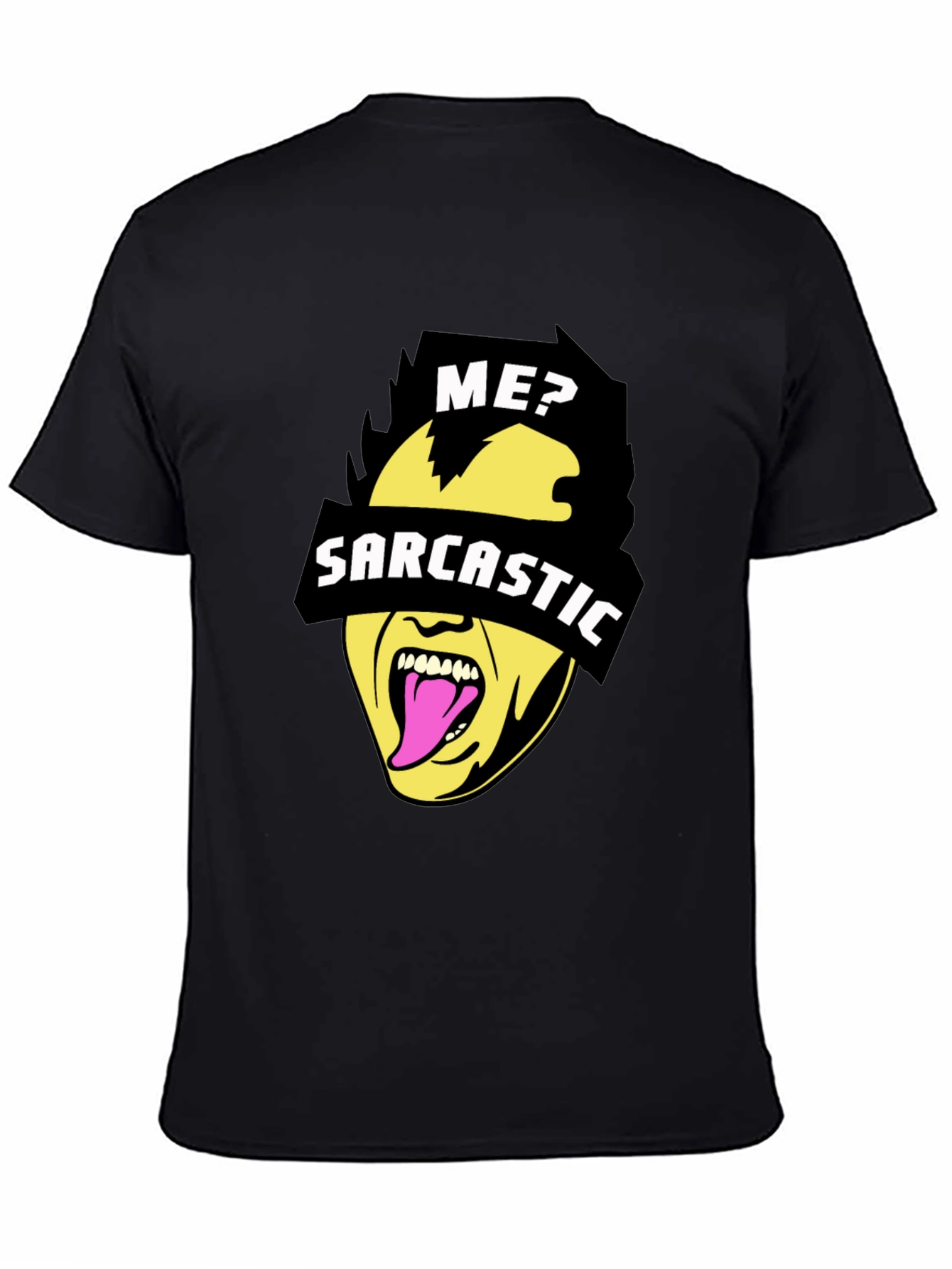 Black Sarcastic Graphic Tee - Black Novelty Humor T-Shirt view 4