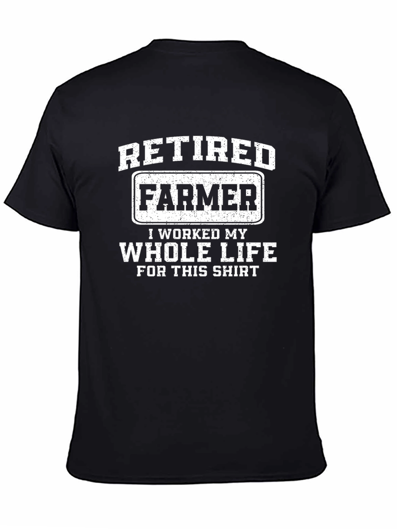 Black Retired Farmer T-Shirt - Funny Retirement Gift view 4