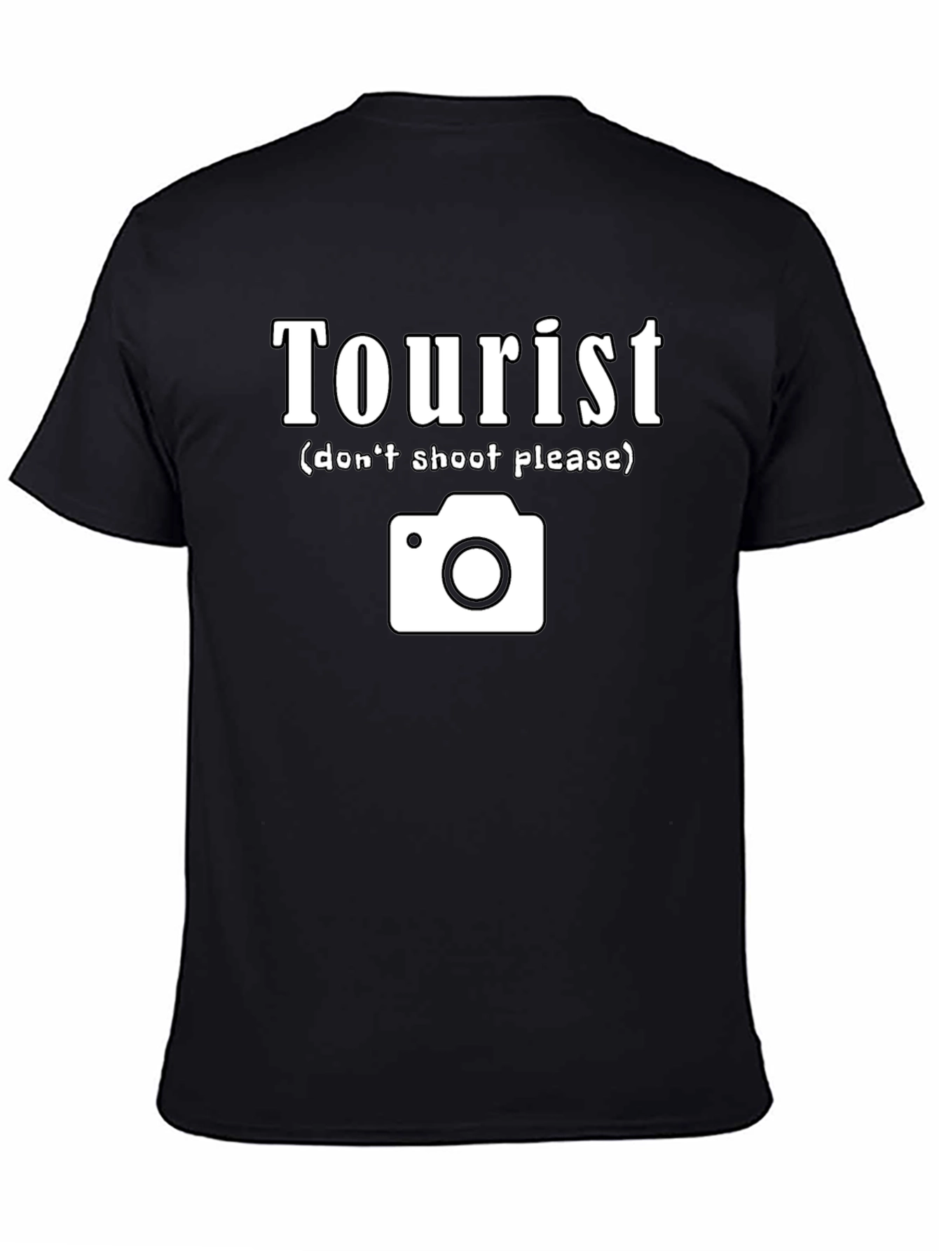 Black Tourist Graphic Tee - Funny Travel Shirt view 4
