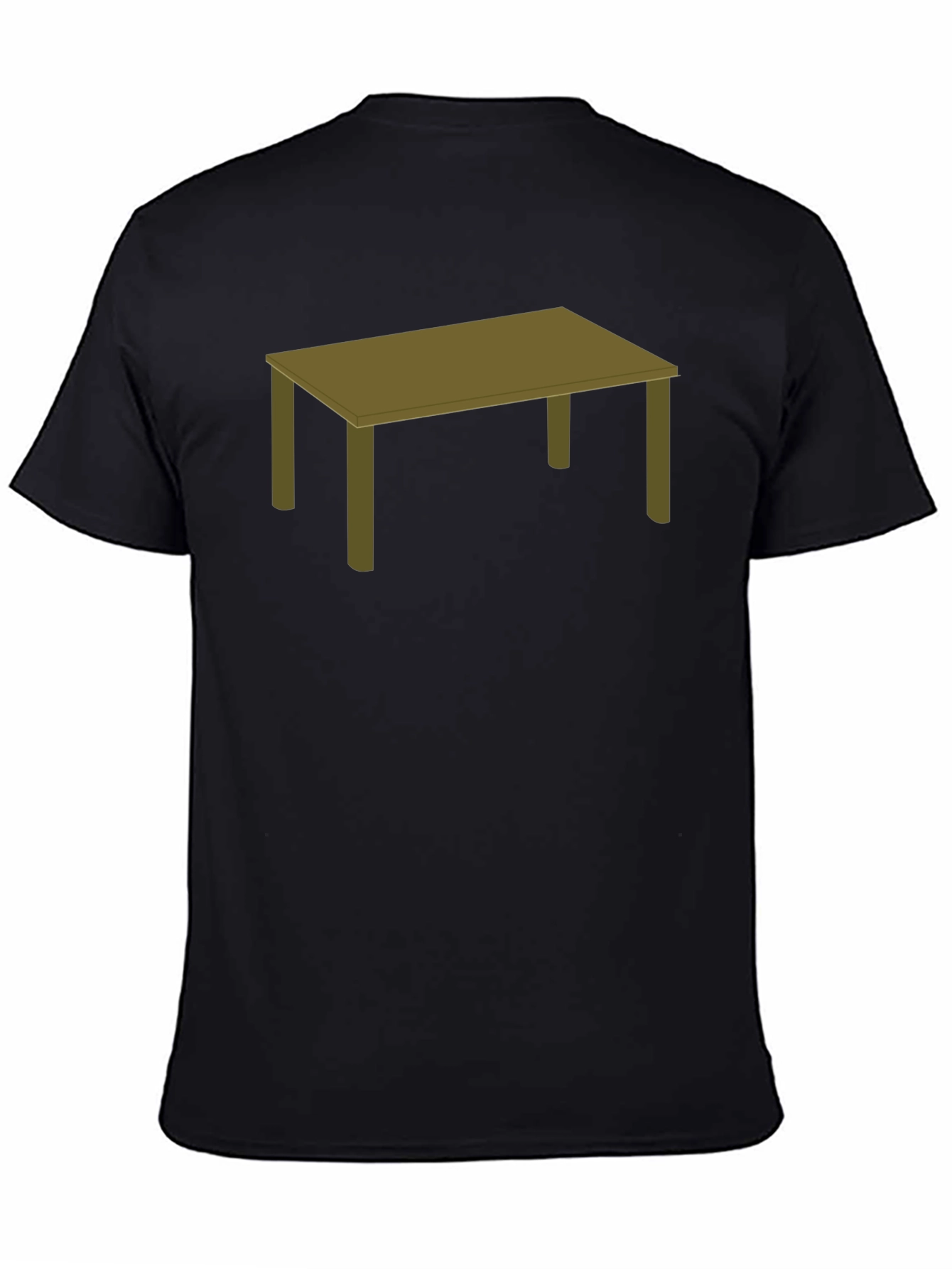 Black Men's Black T-Shirt with Table Graphic Tee view 4