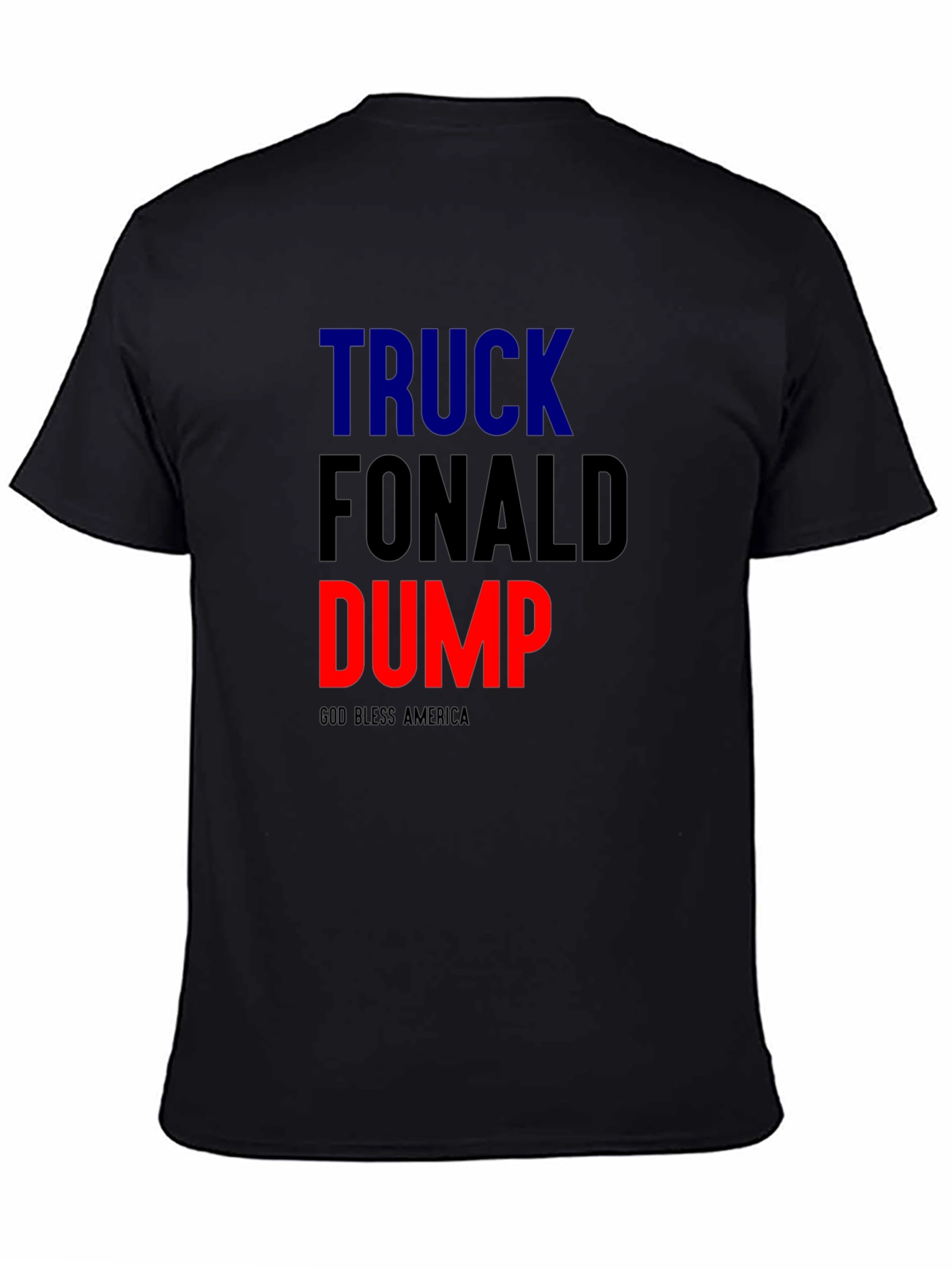 Black Truck Fonald Dump Slogan Graphic Tee view 4