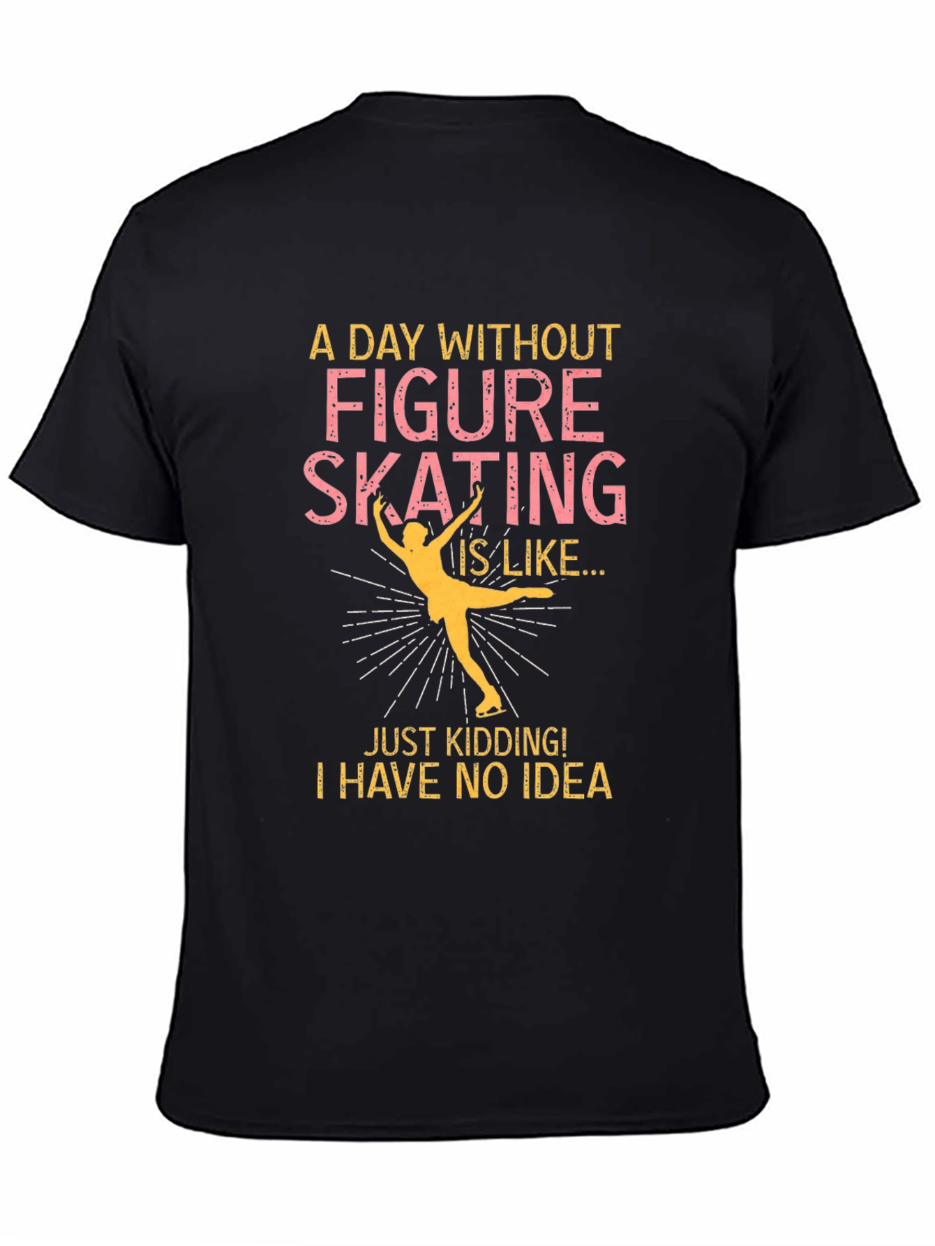 Black Figure Skating Humor T-Shirt view 4