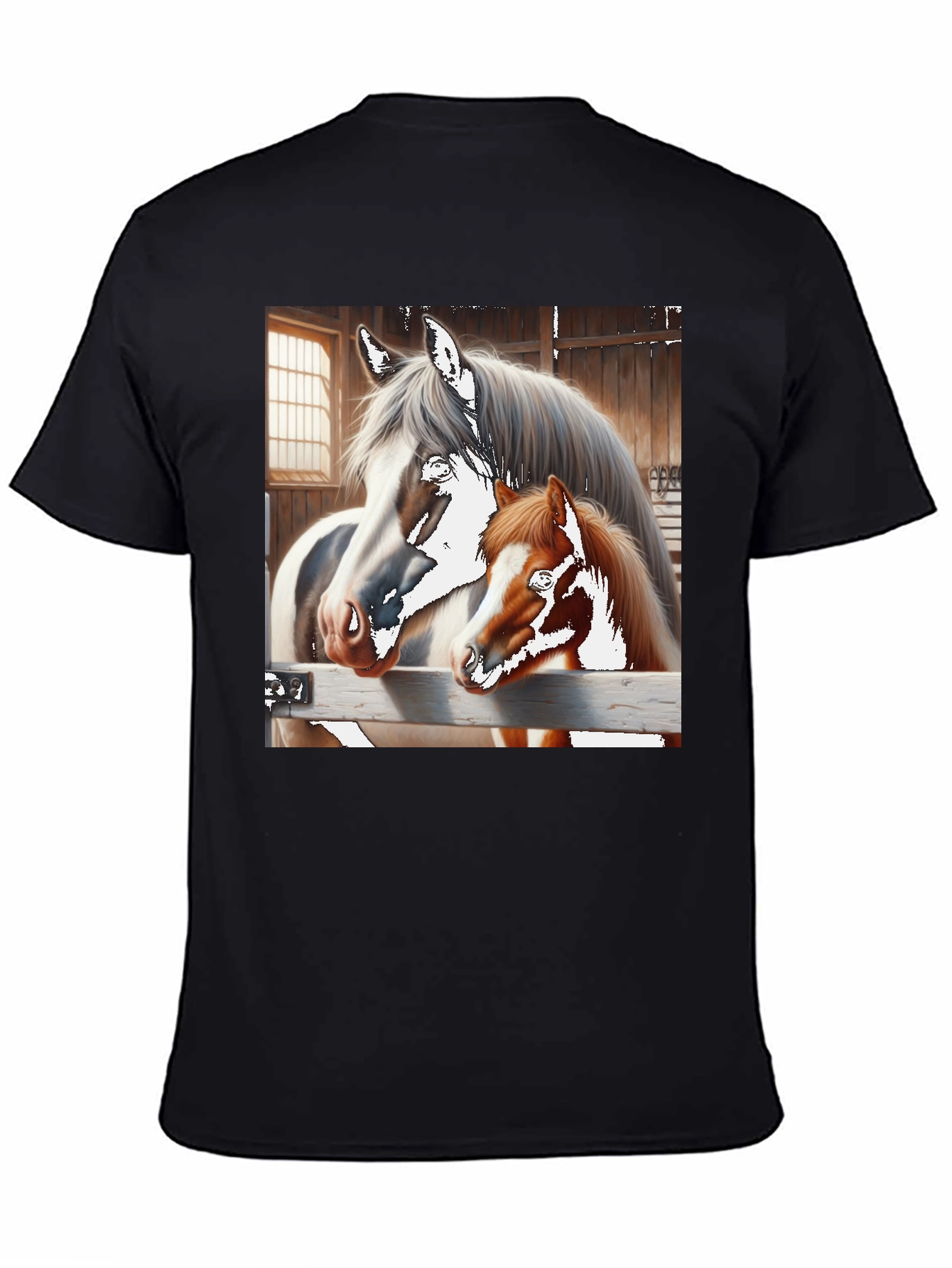 Black Horse and Foal Graphic Tee view 4