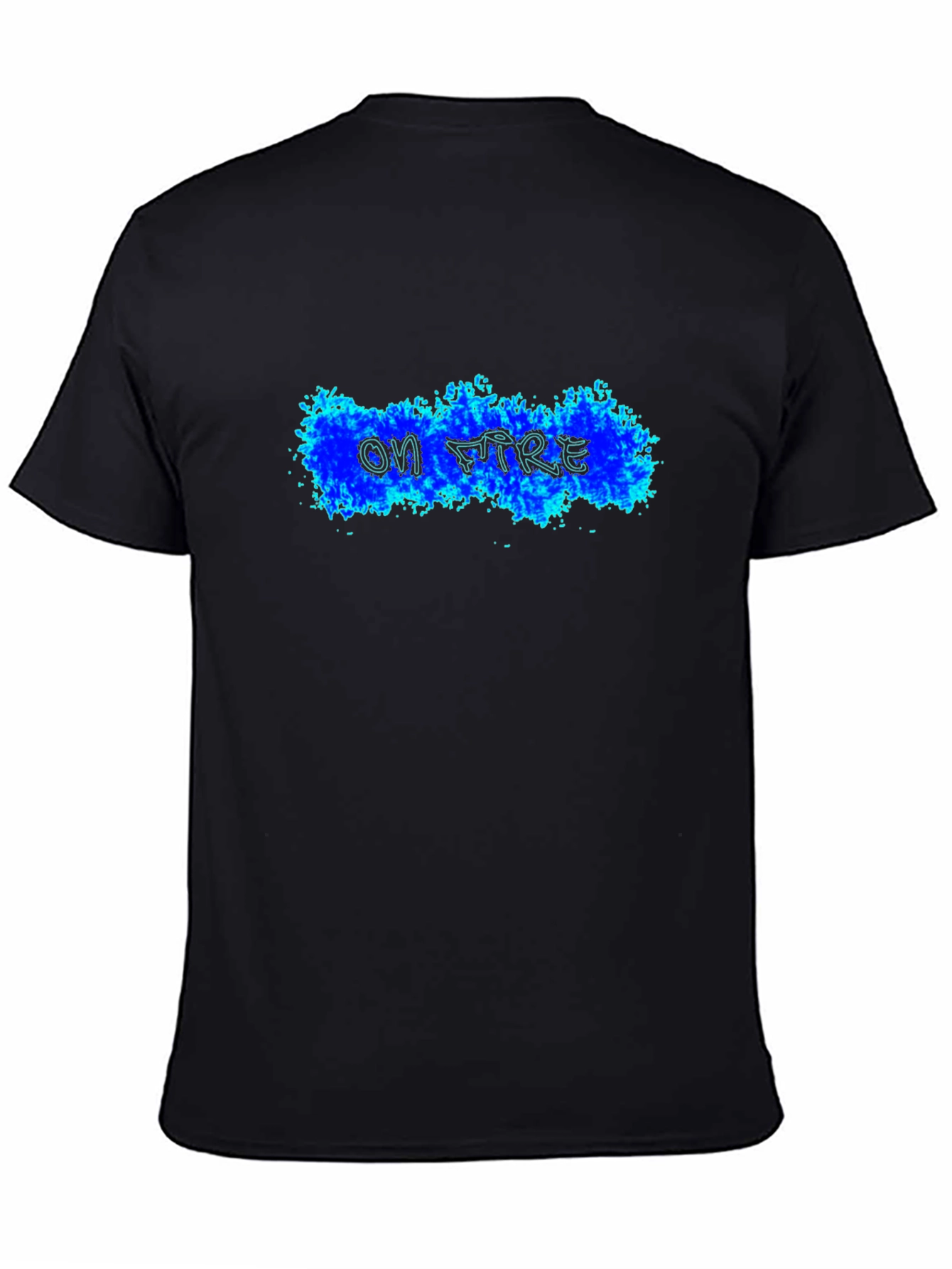 Black On Fire Black T-Shirt - Cool Graphic Tee view 4