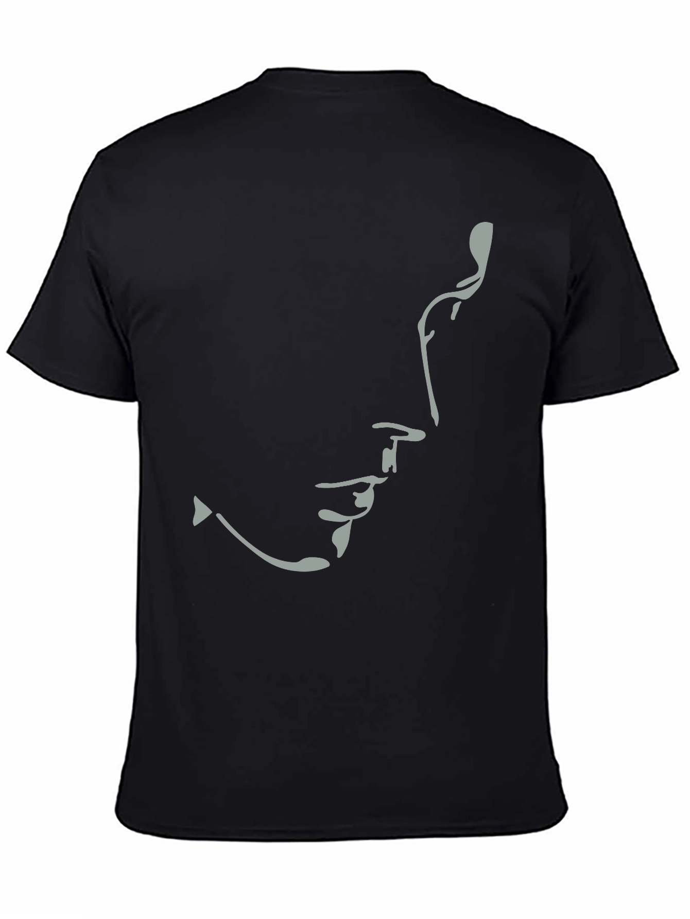 Black Minimalist Silhouette T-Shirt - Unisex Soft Cotton Tee view 4