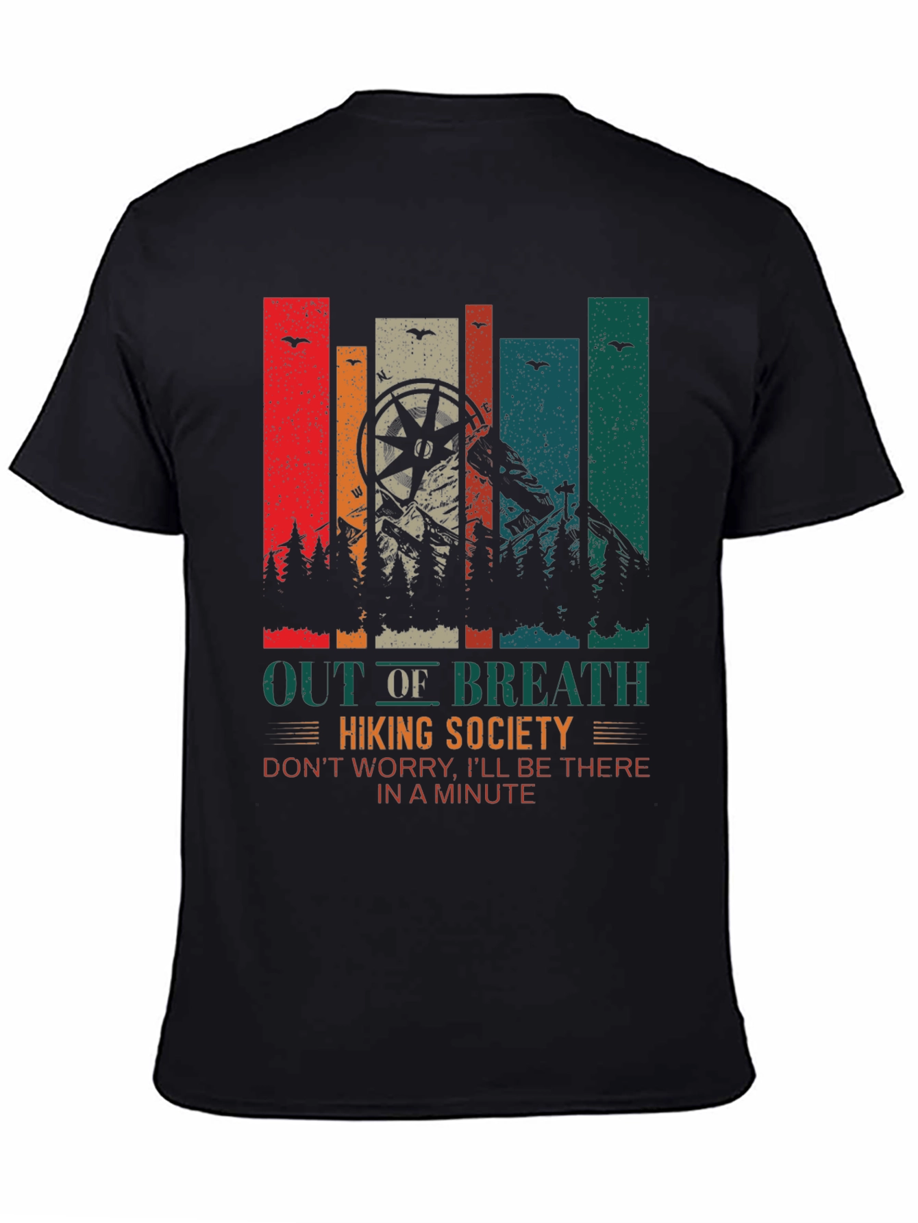 Black Out of Breath Hiking Society Graphic Tee view 4