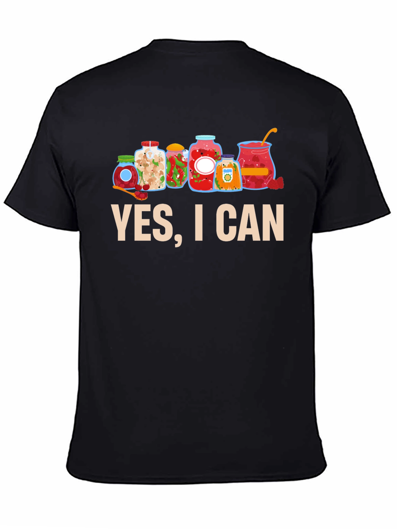 Black Yes I Can Funny Canning Jars T-Shirt view 4
