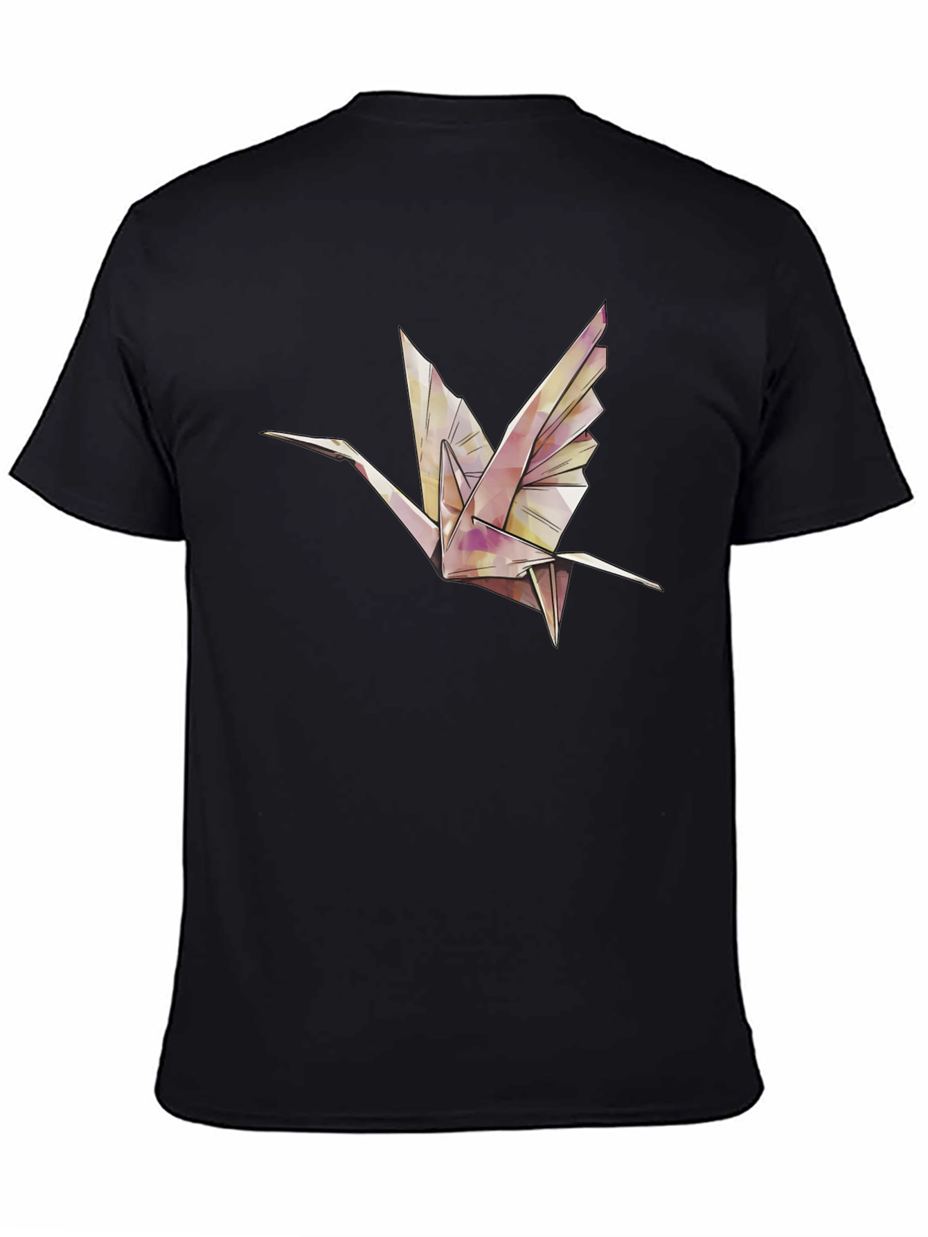 Black Origami Crane Graphic Tee - Stylish Black T-Shirt view 4