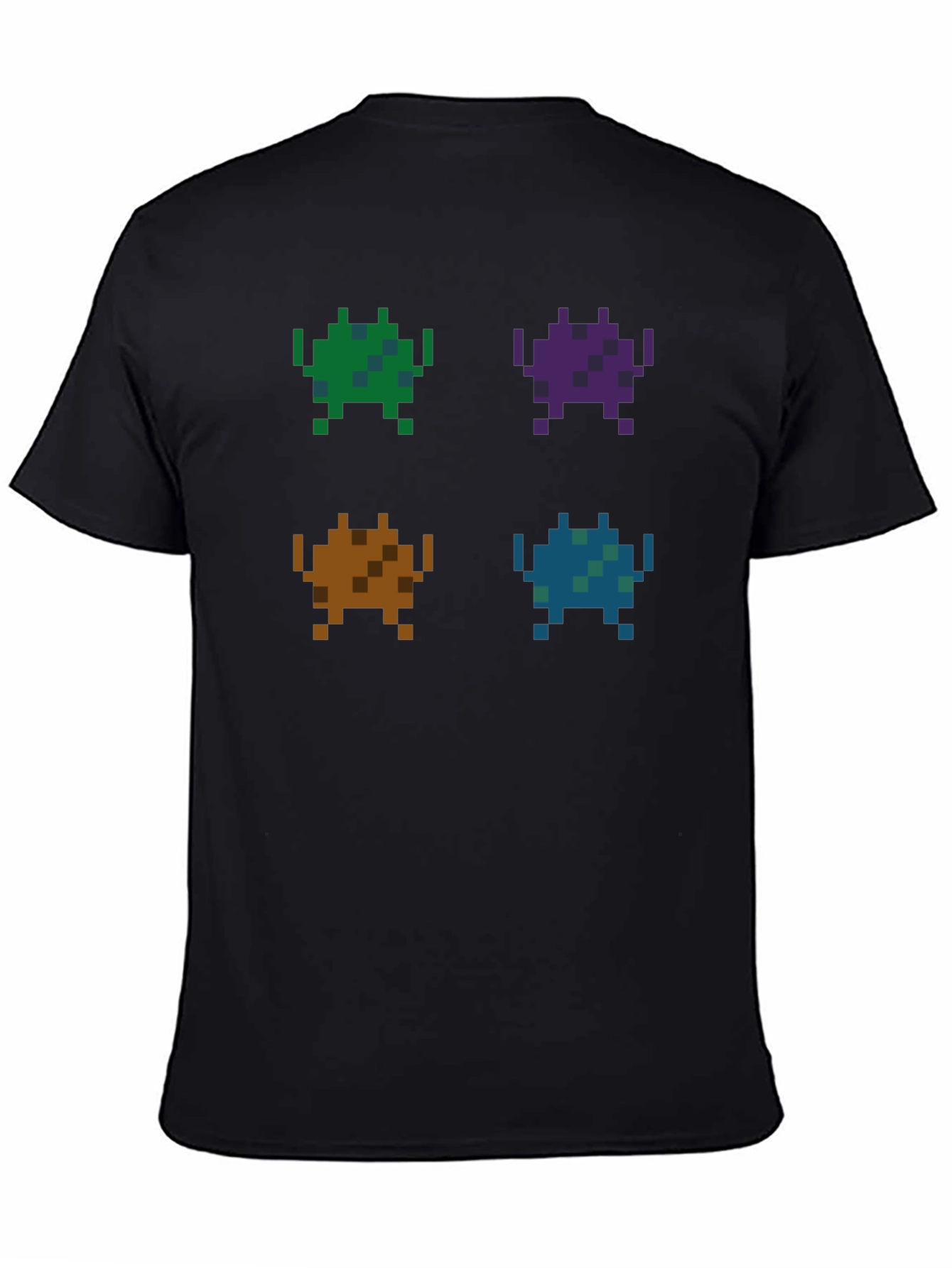 Black Retro Pixel Alien T-Shirt view 4