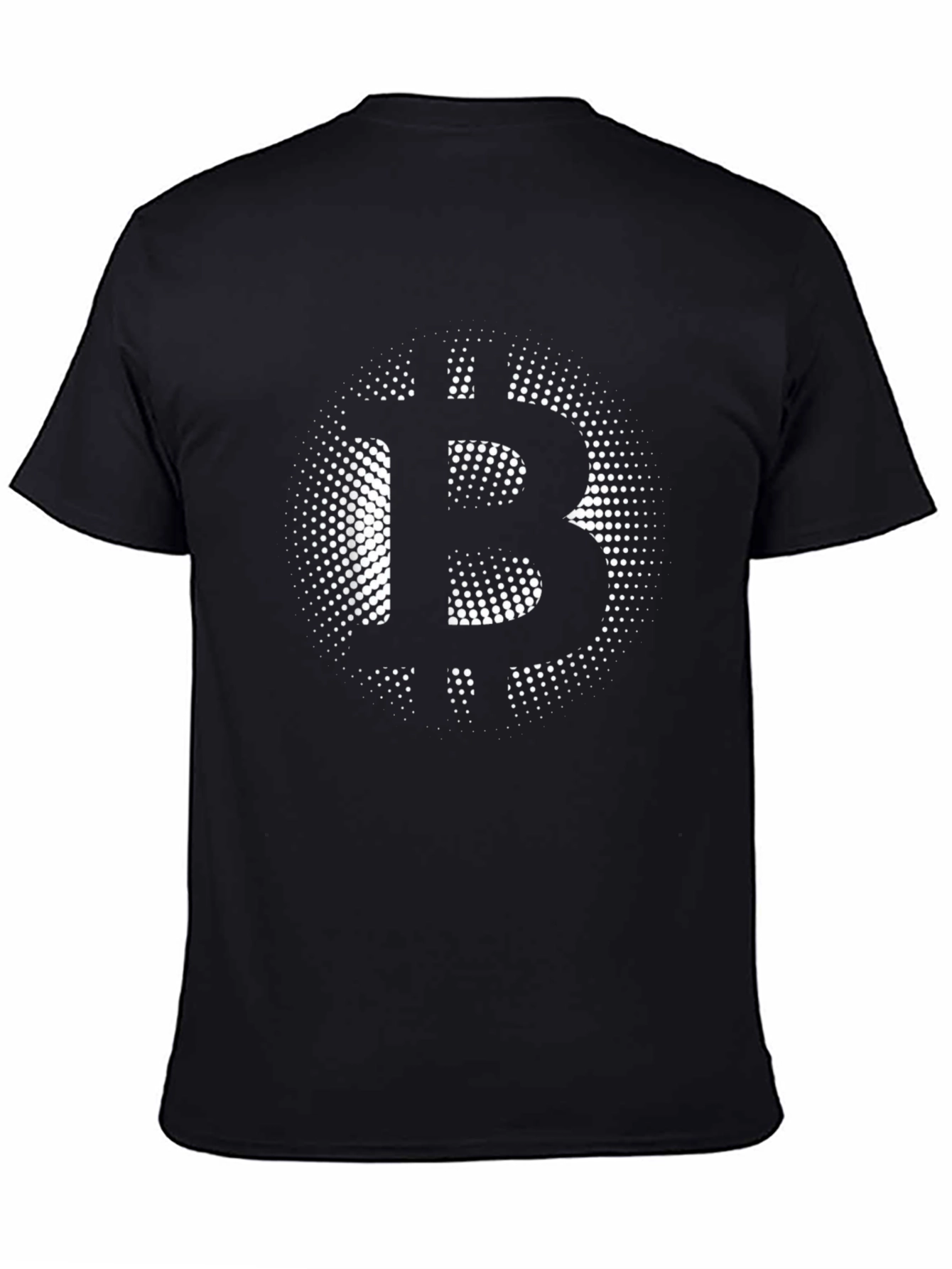 Black Bitcoin Halftone Black T-Shirt - Crypto Currency Tee view 4