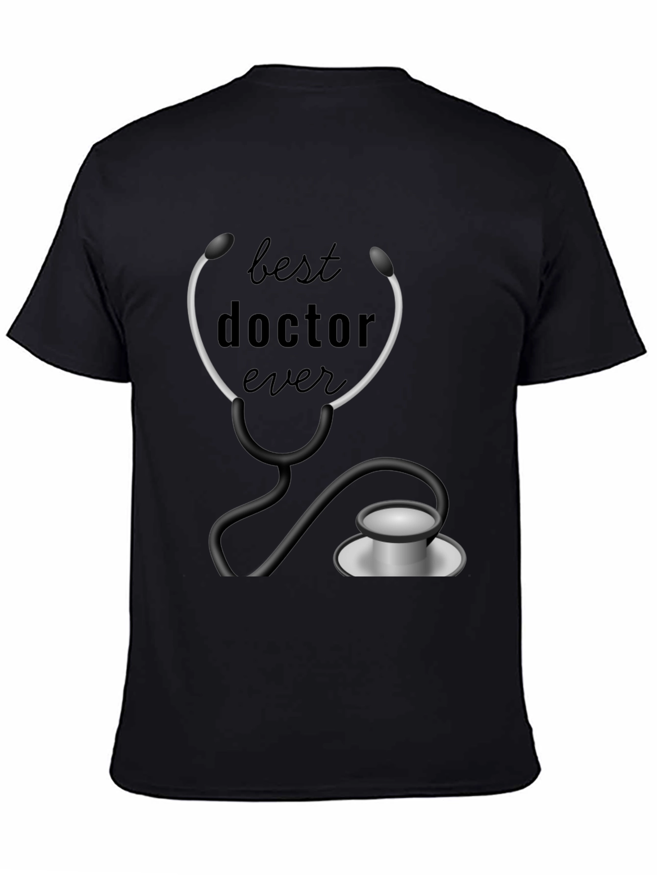 Black Best Doctor Ever Black T-Shirt Graphic Tee view 4