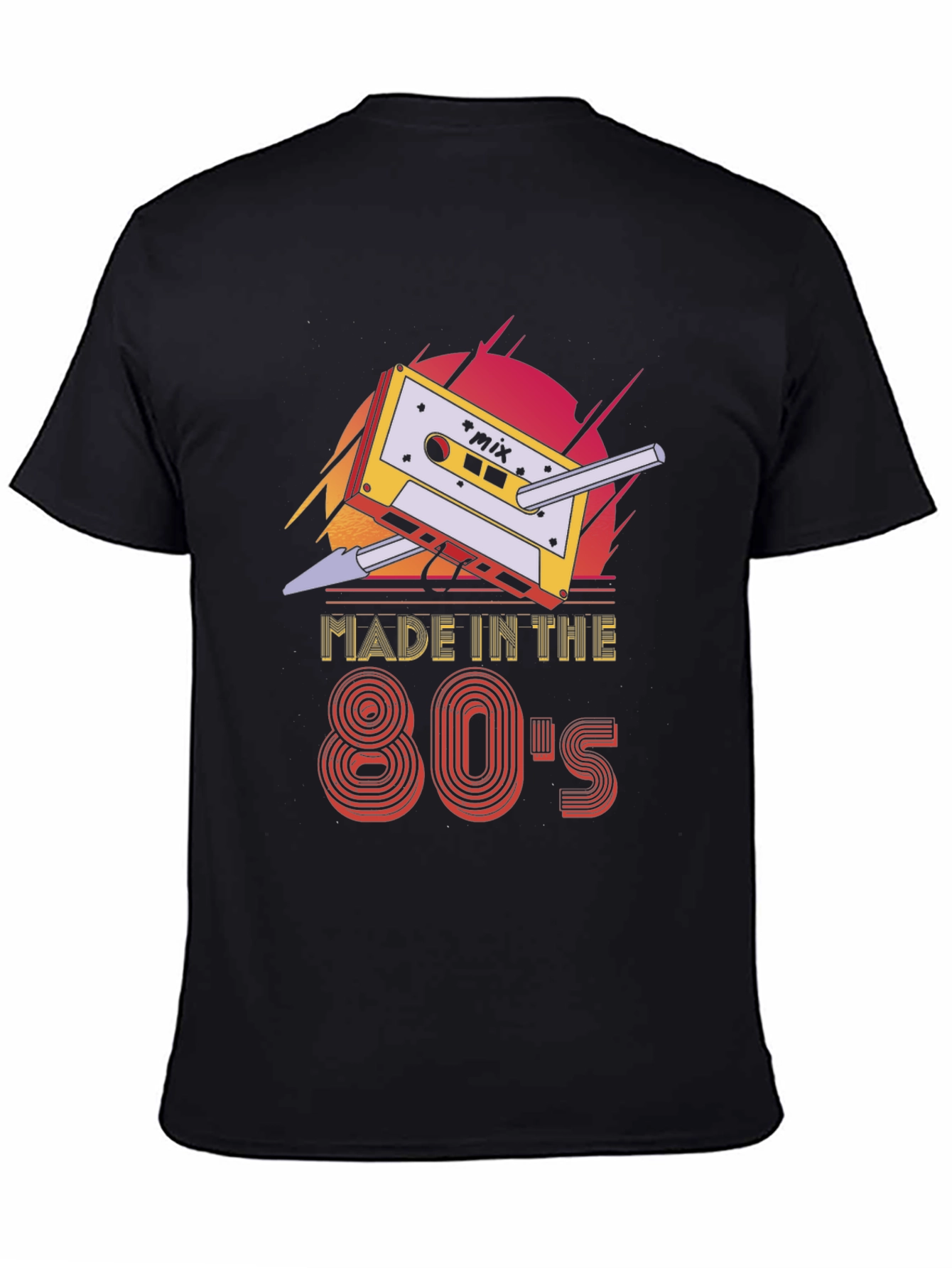 Black Retro 80's Mixtape T-Shirt - Vintage Style view 4
