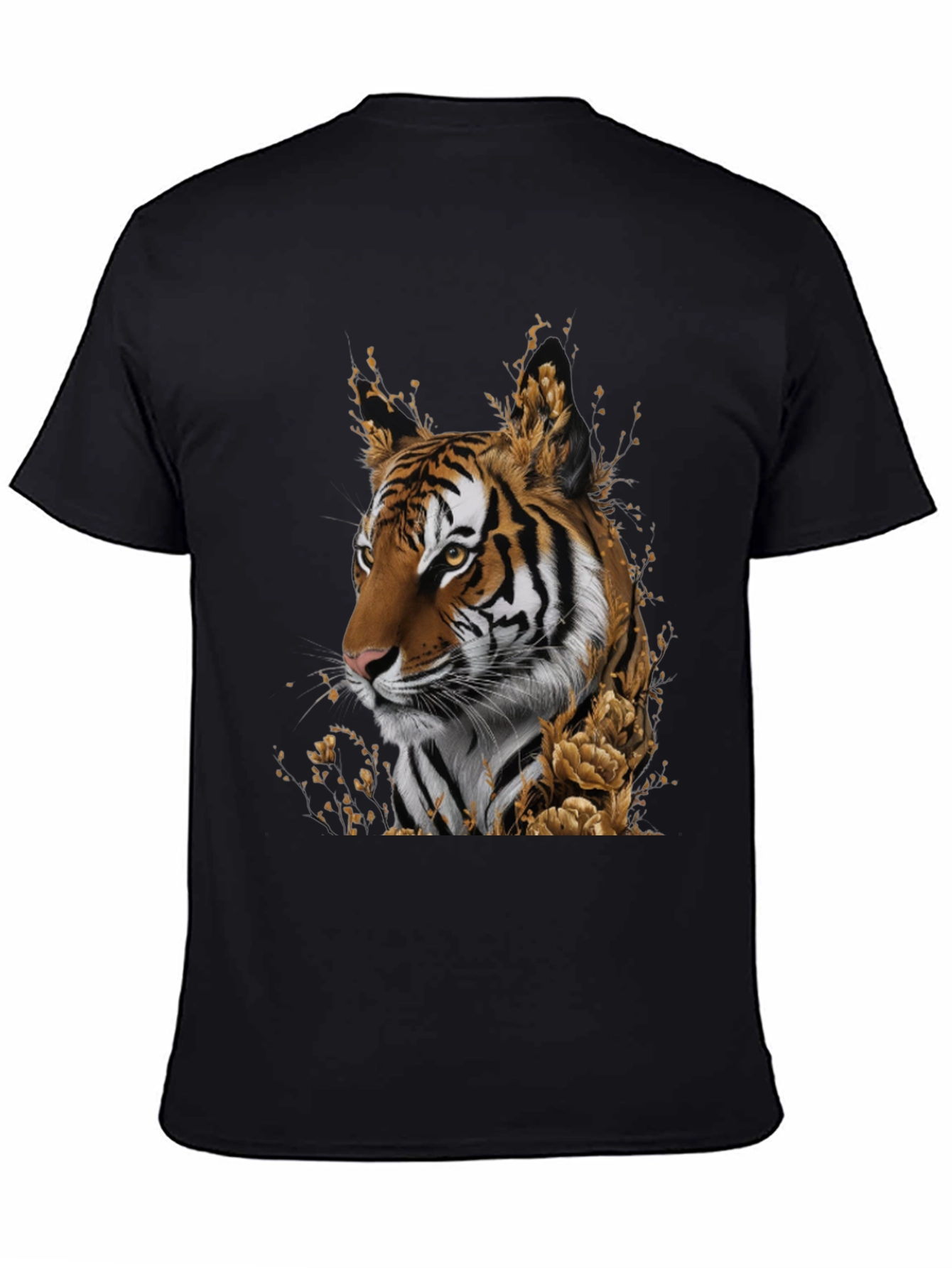 Black Tiger Graphic Black T-Shirt view 4