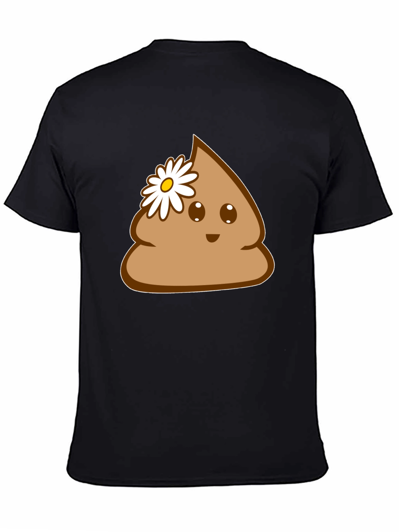 Black Cute Poop Emoji Graphic Tee - Fun Novelty T-Shirt view 4