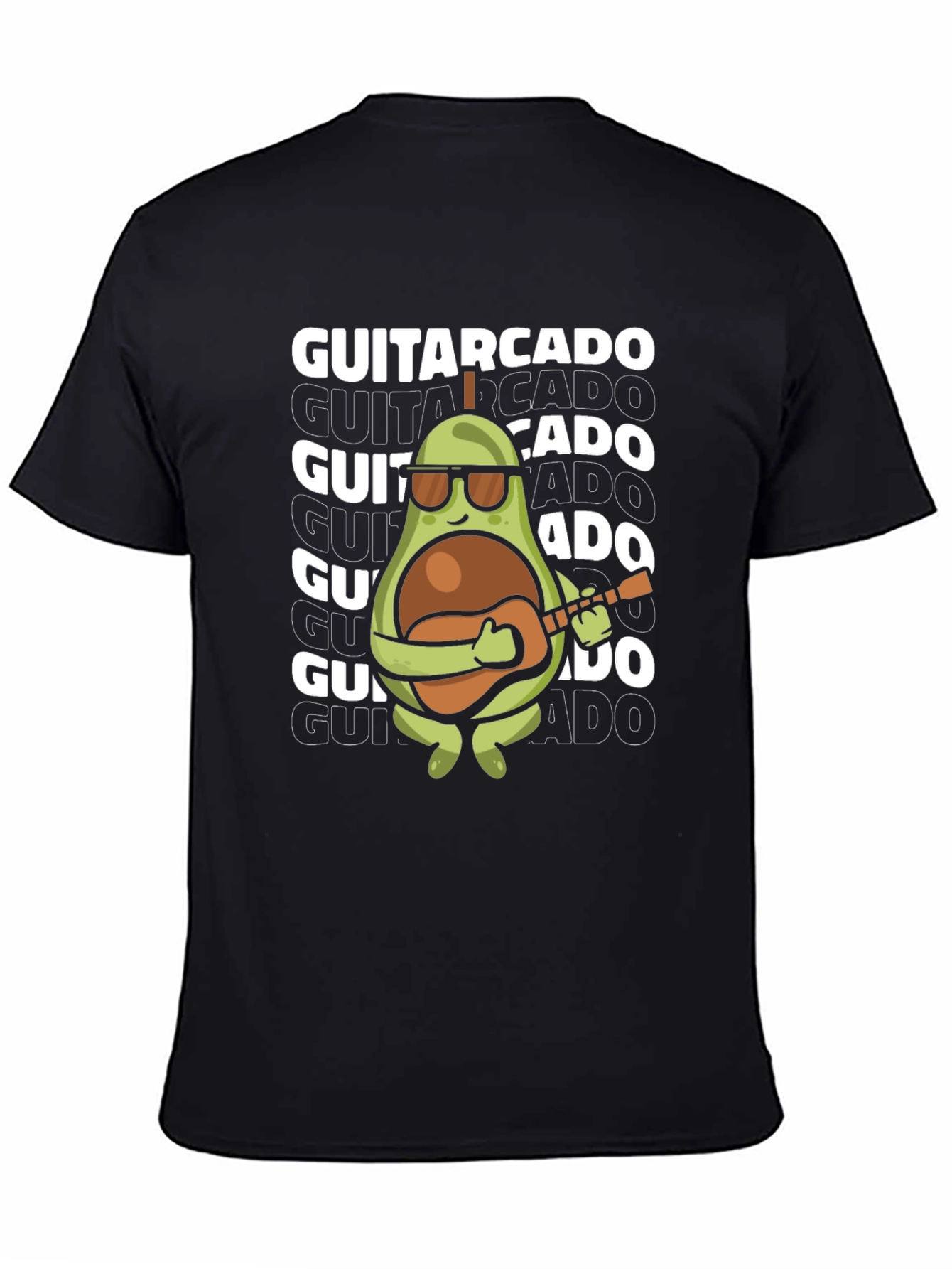 Black Guitarcado Graphic Tee - Avocado Guitarist view 4