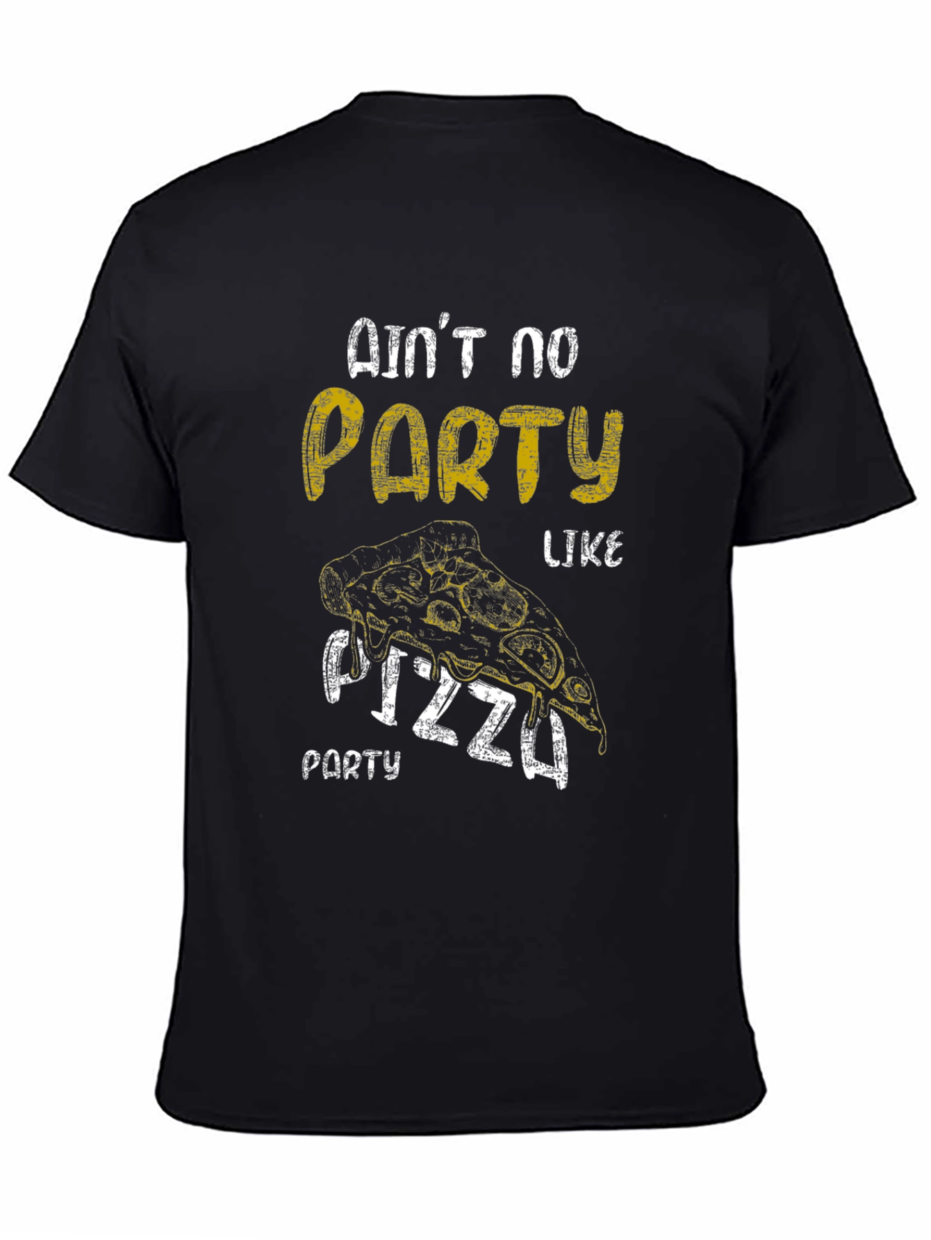 Black Pizza Party T-Shirt view 4