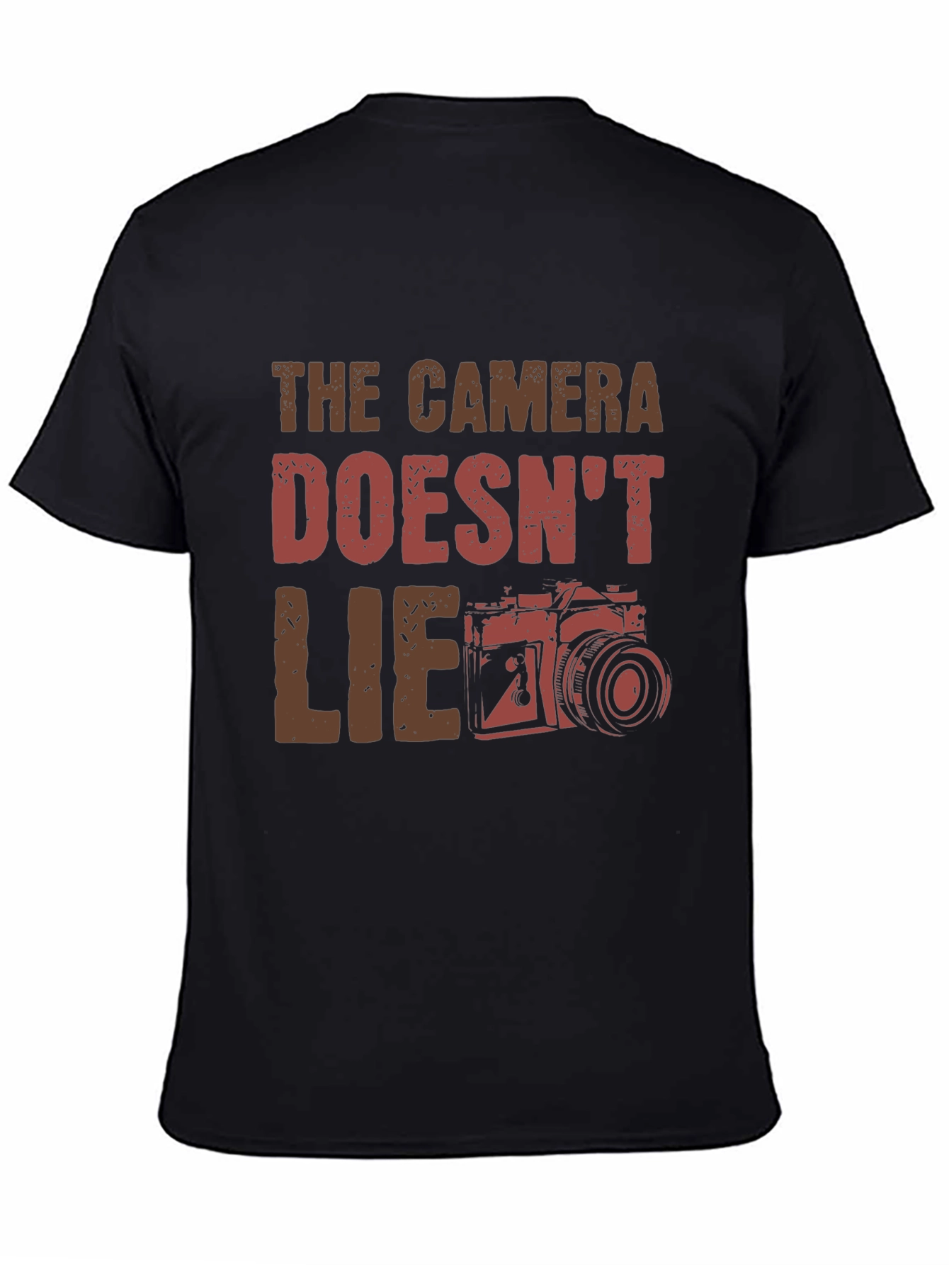 Black The Camera Doesn't Lie Graphic Tee - Black view 4