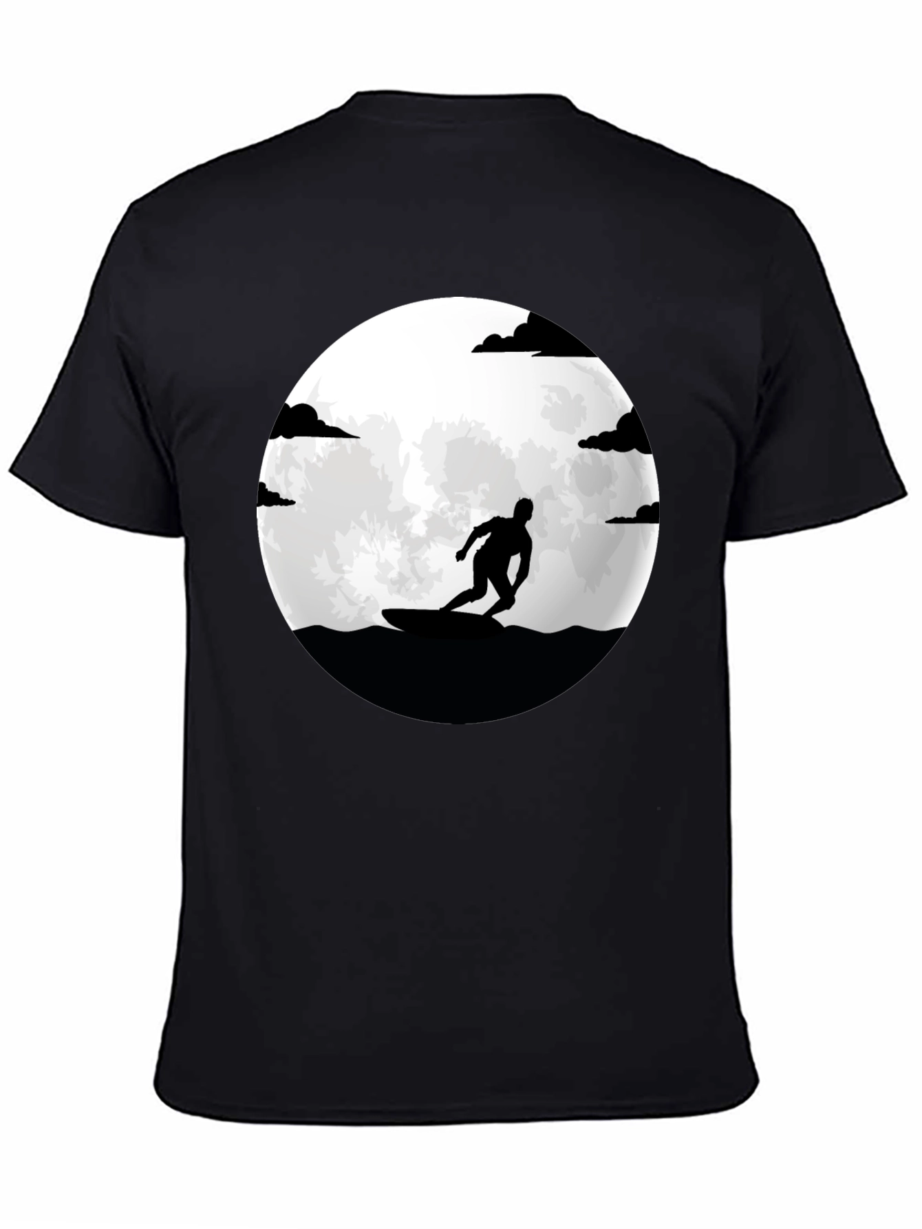 Surfer Silhouette Tee - Moonlit Waves Graphic T-Shirt - 4