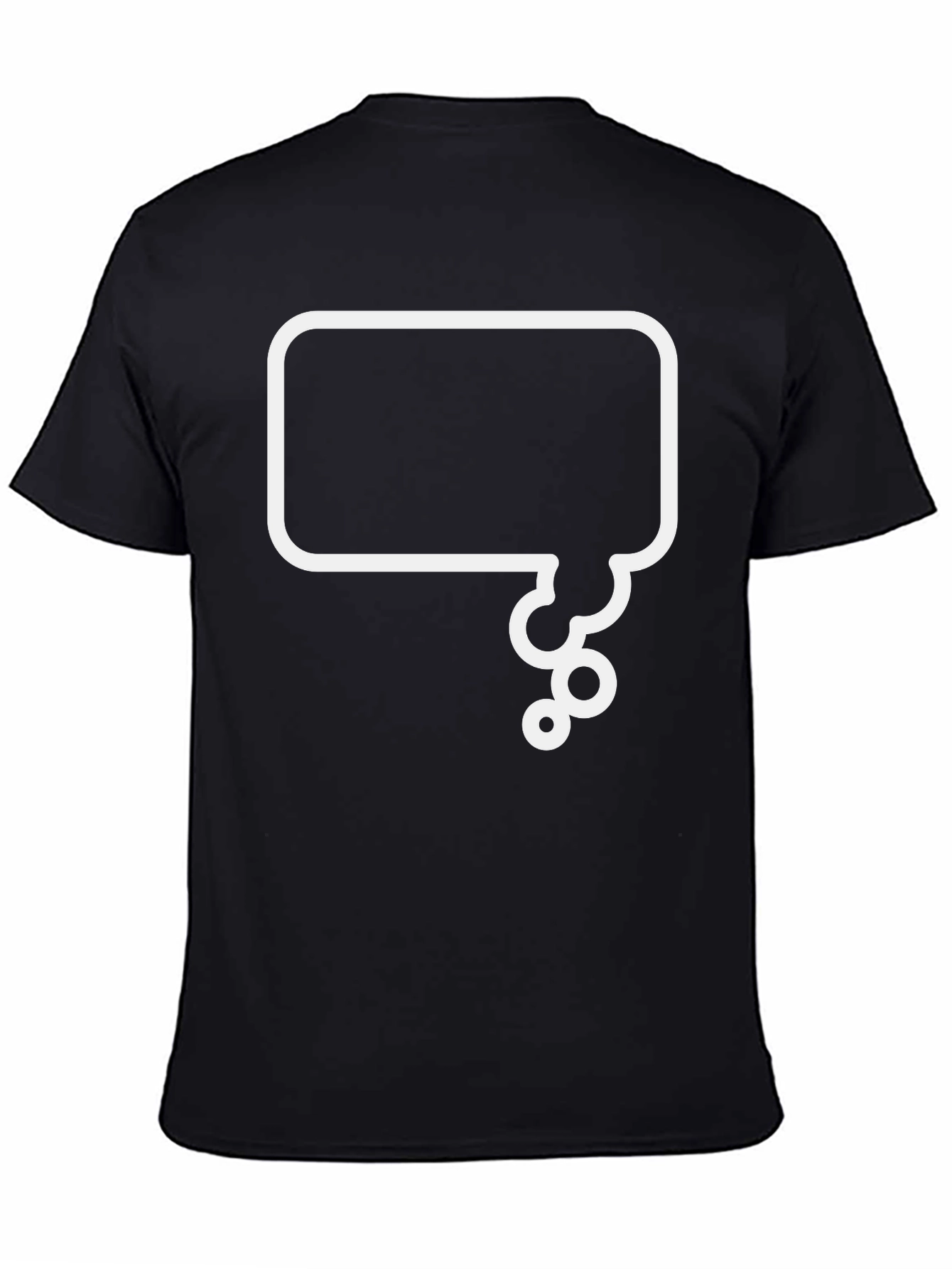 Black Black T-Shirt with White Speech Bubble Graphic view 4