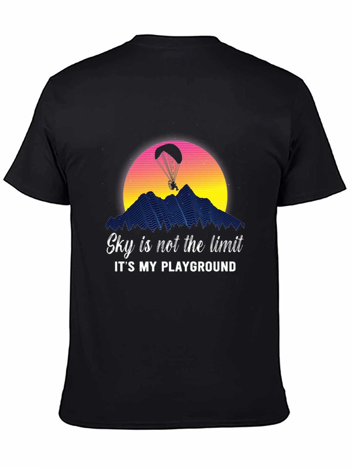 Black Sky's the Limit Paragliding Graphic Tee - Adventure Ready! view 4