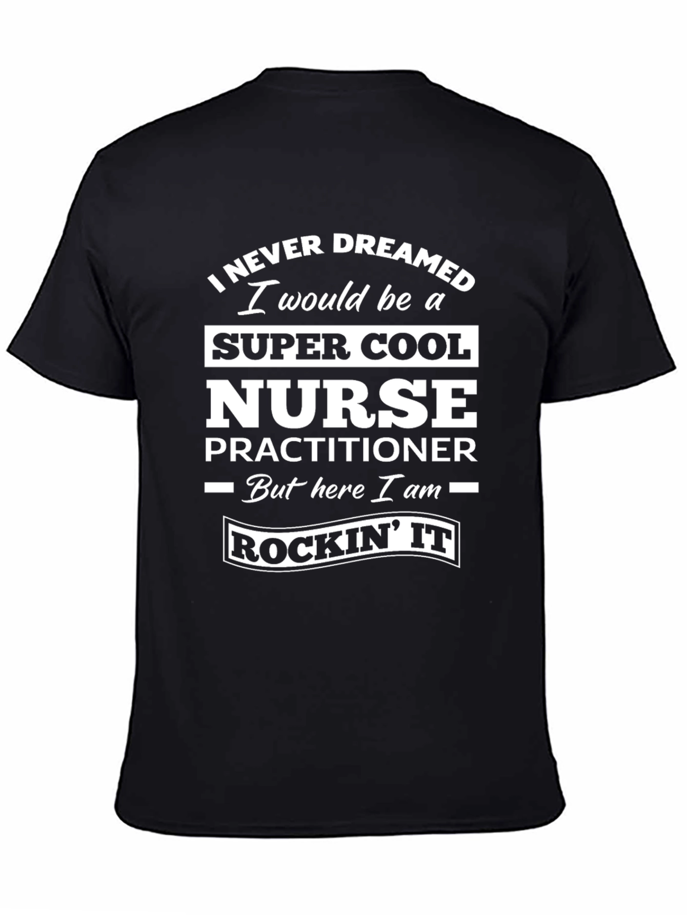 Black Super Cool Nurse Practitioner Black T-Shirt view 4
