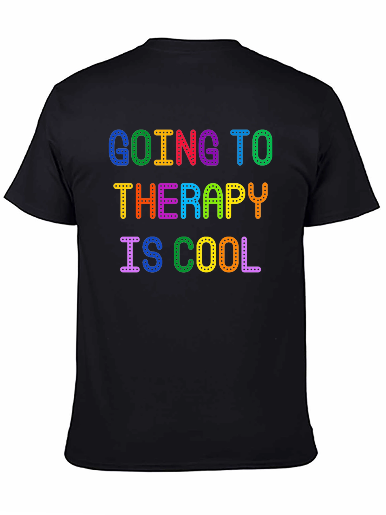 Black Going to Therapy is Cool Graphic T-Shirt view 4