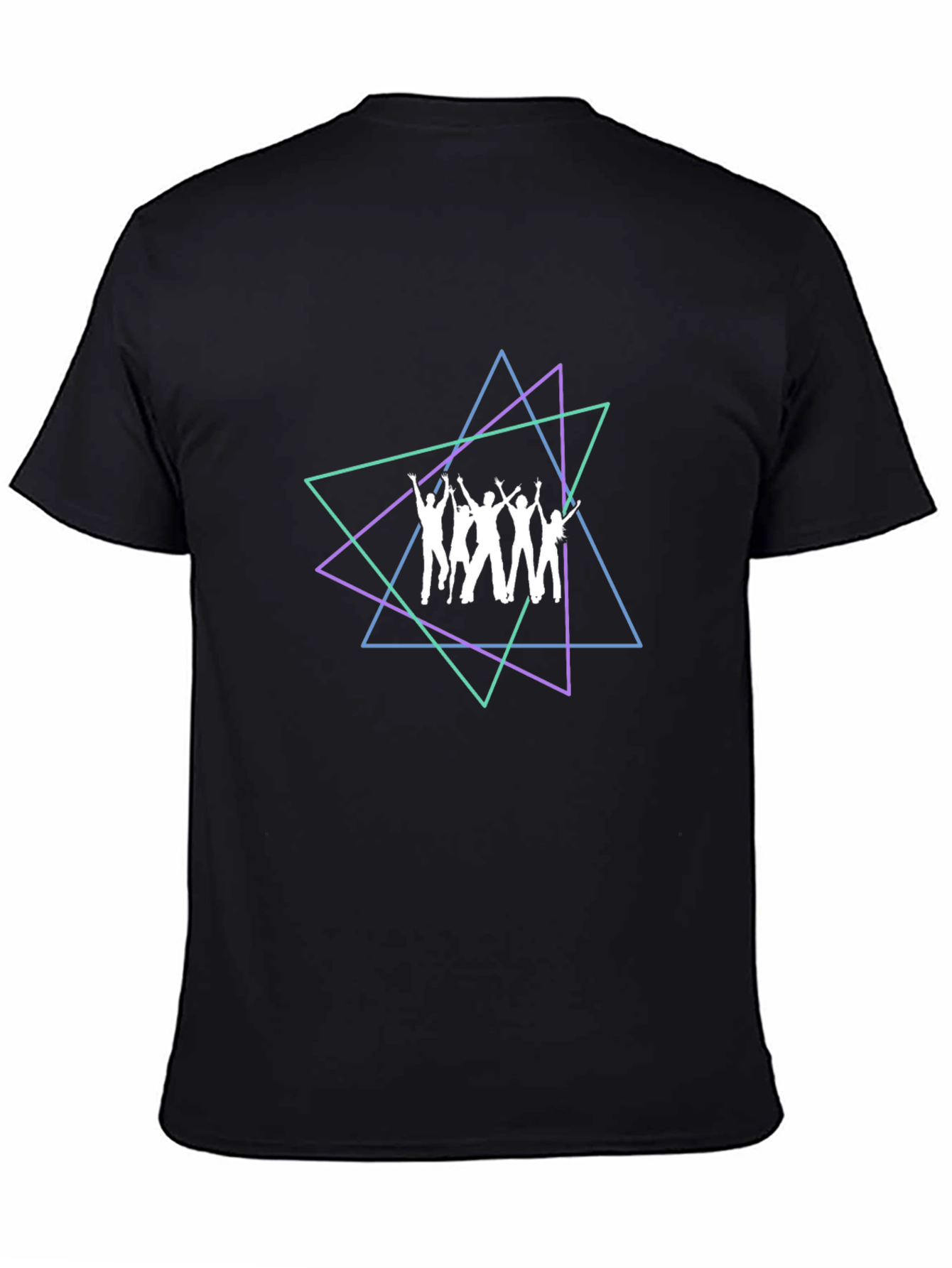 Black Retro Geometric Dance Crew Graphic Tee view 4